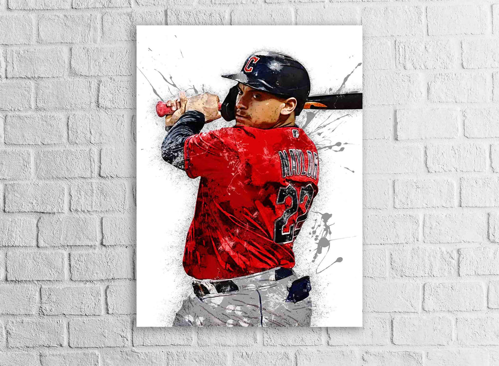 Josh Naylor Poster, Cleveland Guardians, Canvas Wrap or Museum-Quality Poster, Fine Art, Wall Decor for Man Cave, Kids room, Dorm Room