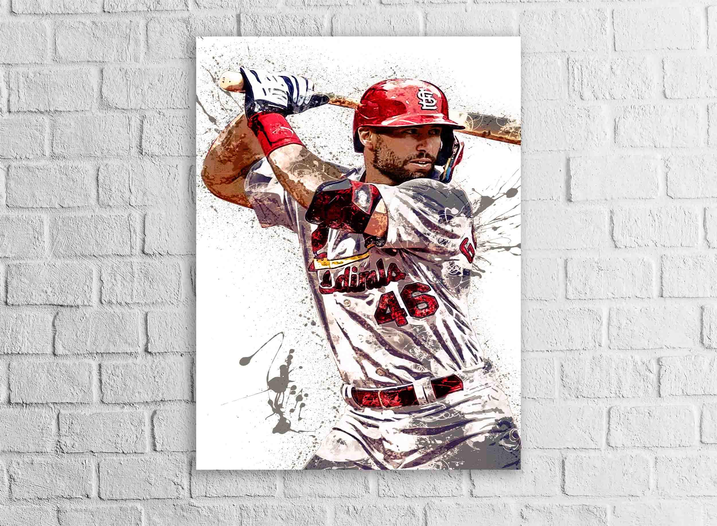 Paul Goldschmidt Poster, St. Louis Cardinals, Gallery Canvas Wrap or Museum-Quality Poster, Man Cave, Kids room, Dorm Room, Kids Room