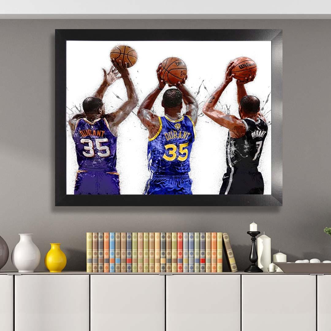Kevin Durant Poster, Through the Years, Gallery Canvas Wrap or Museum-Quality Poster, Fine Art, Man Cave, Kids room, Dorm Room