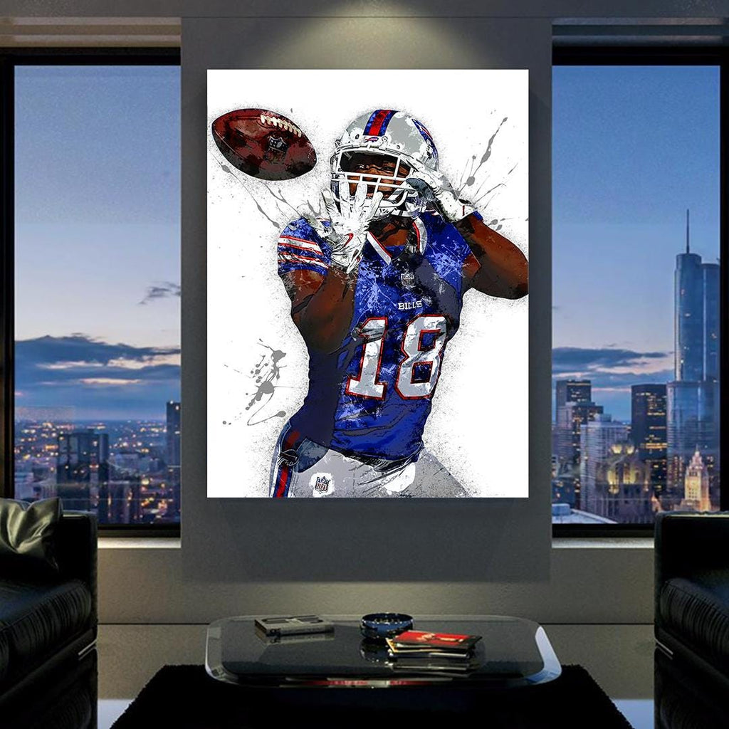Amari Cooper Poster, Buffalo Bills, Gallery Canvas Wrap or Museum-Quality Poster, Fine Art, Wall Decor, Man Cave, Kids room