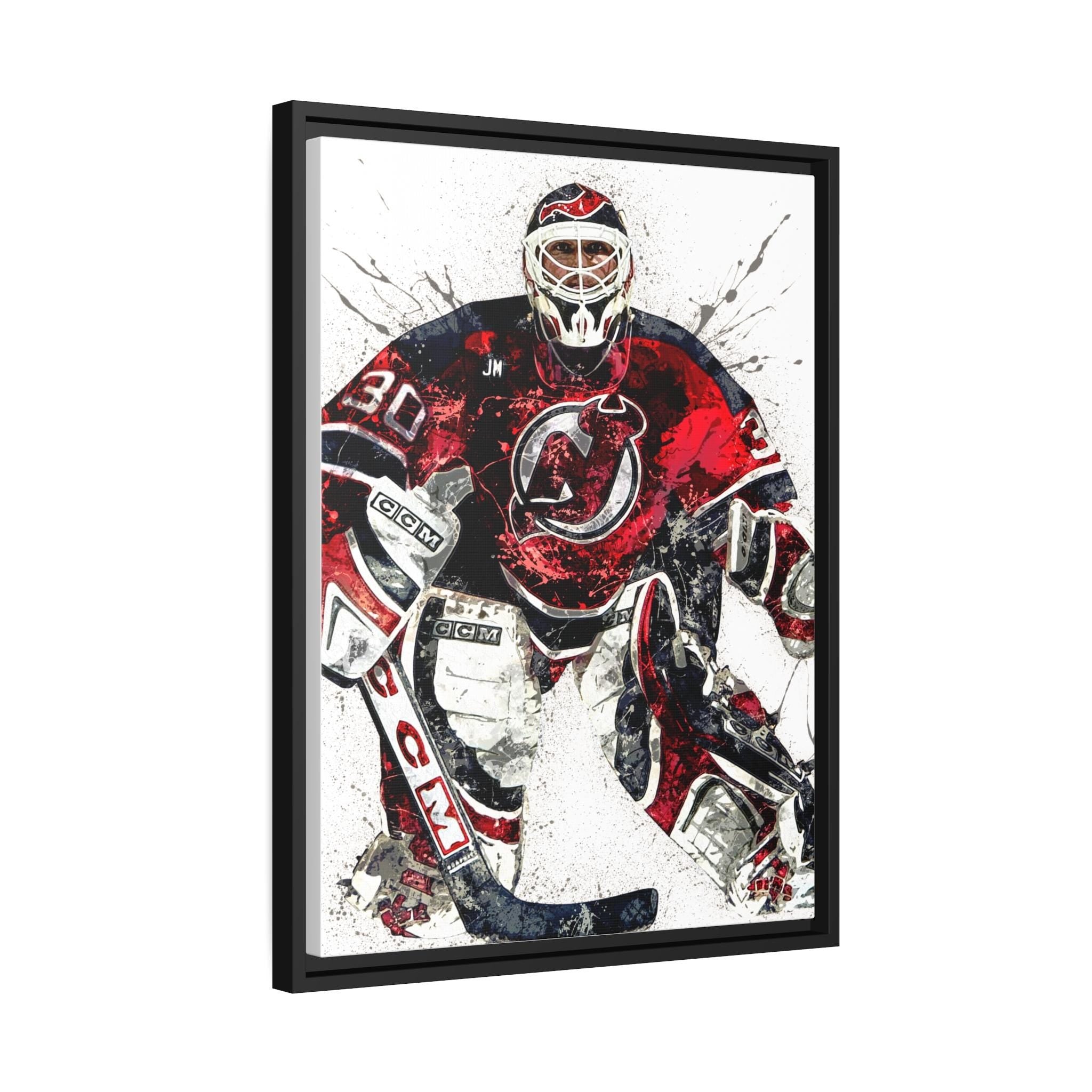 Martin Brodeur Poster, New Jersey Devils, Gallery Canvas Wrap or Museum-Quality Poster Print, Wall Decor for Man Cave, Office or Kids Room