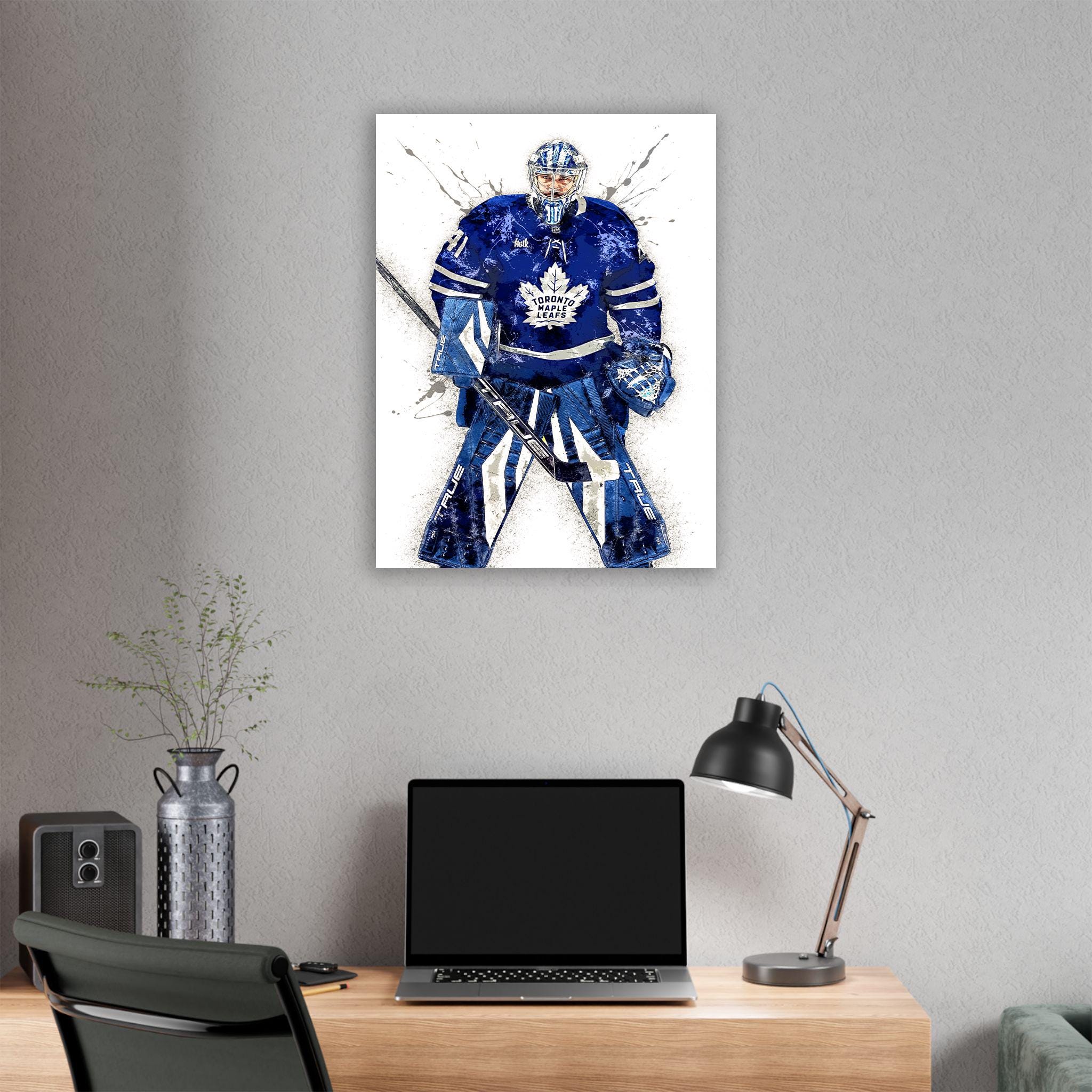 Anthony Stolarz Poster, Toronto Maple Leafs, Gallery Canvas Wrap or Museum-Quality Poster Print, Man Cave, Office or Kids Room