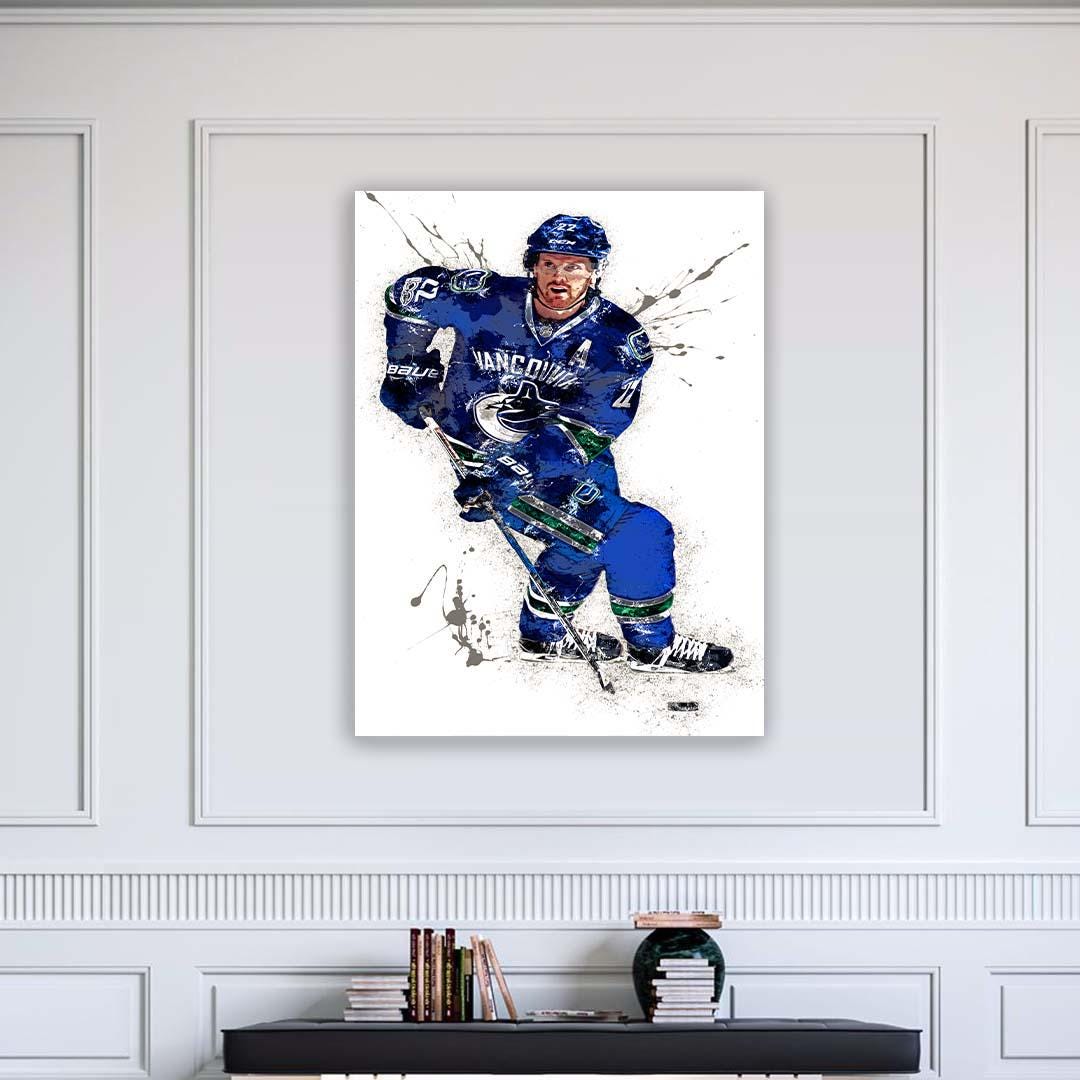 Daniel Sedin Poster, Vancouver Canucks, Gallery Canvas Wrap or Museum-Quality Poster Print, Wall Decor for Man Cave, Office or Kids Room