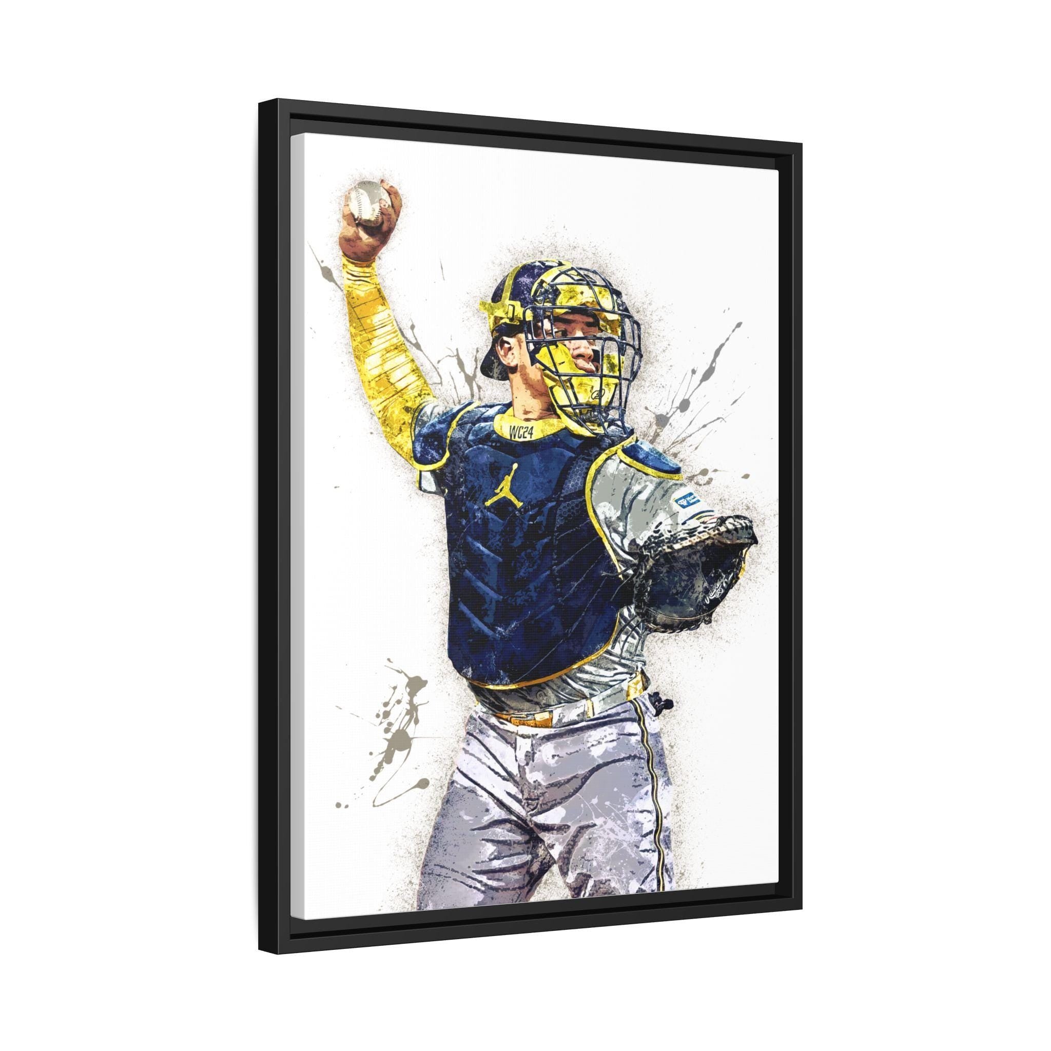 William Contreras Poster, Milwaukee Brewers, Gallery Canvas Wrap or Museum-Quality Poster Print, Fine Art, Man Cave, Office or Dorm Room