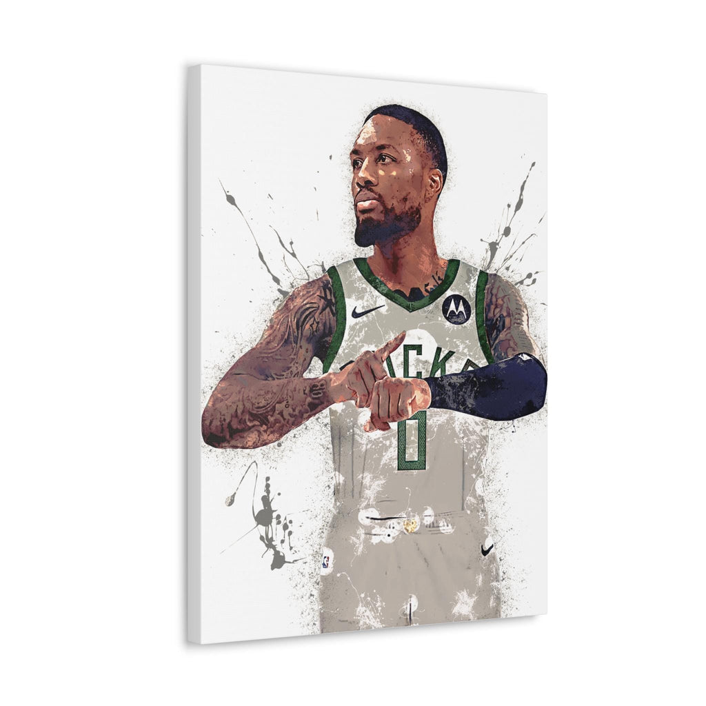 Damian Lillard Poster, Milwaukee Bucks, Gallery Canvas Wrap or Museum-Quality Poster, Fine Art, Man Cave, Kids room, Dorm Room