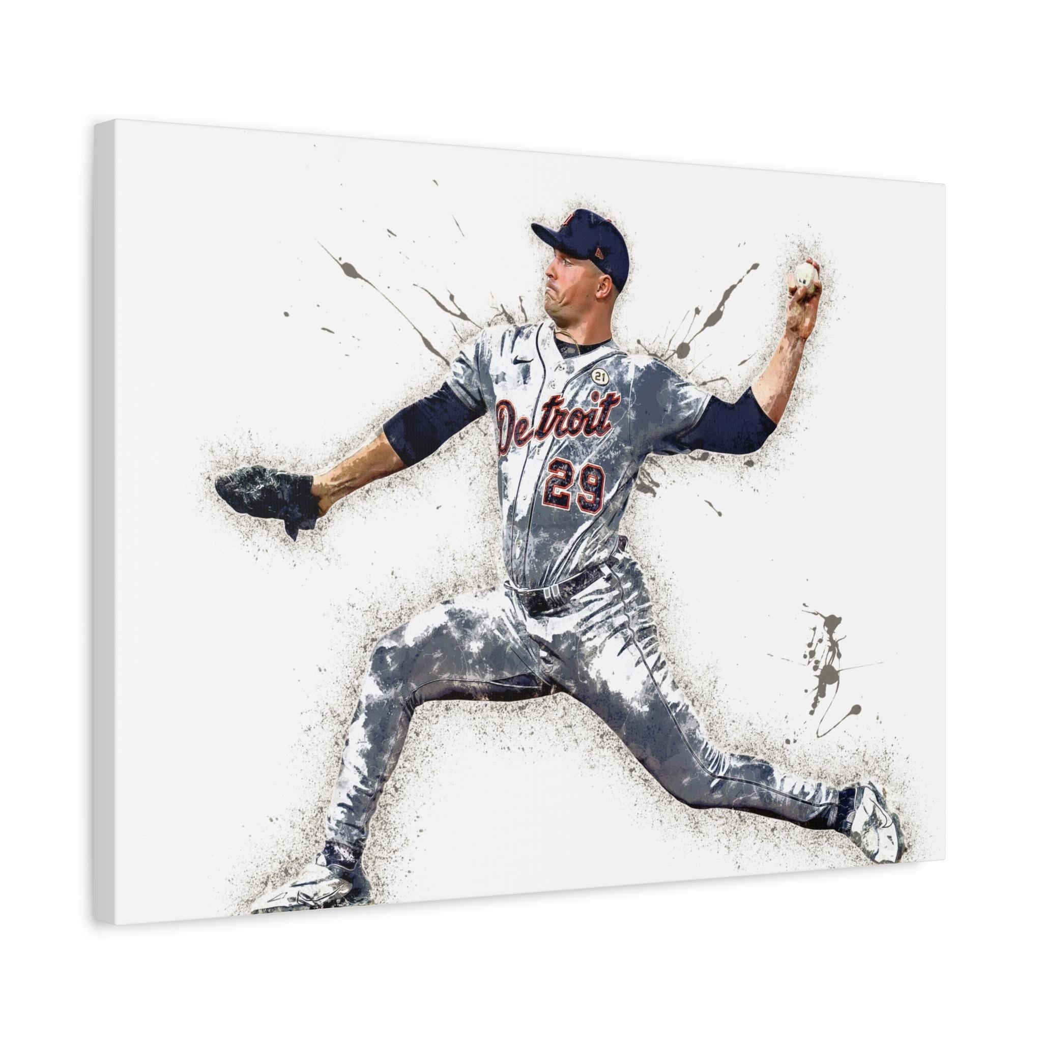 Tarik Skubal Poster, Detroit Tigers, Gallery Canvas Wrap, Fine Art, Wall Decor for Man Cave, Kids room, Dorm Room