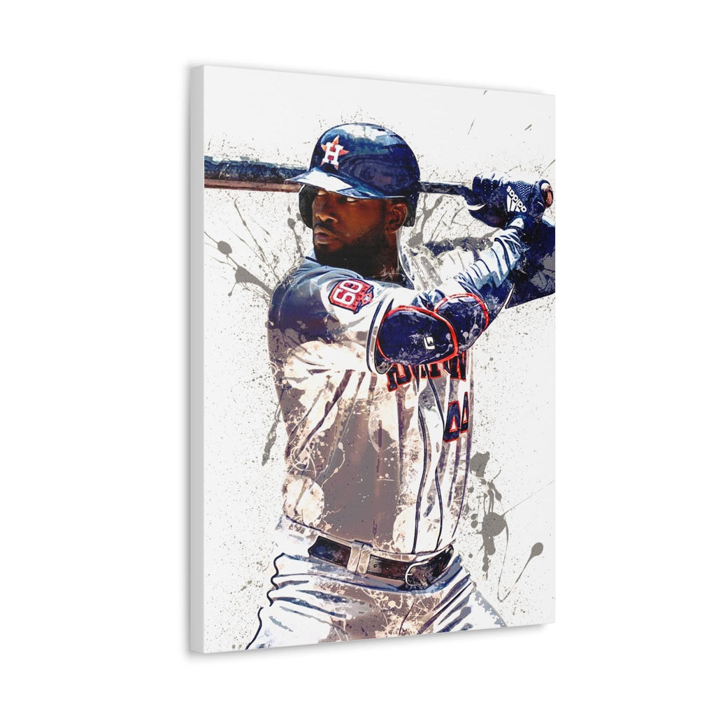 Yordan Álvarez Poster, Houston Astros, Gallery Canvas Wrap or Museum-Quality Poster Print, Fine Art, Man Cave, Office or Kids Room