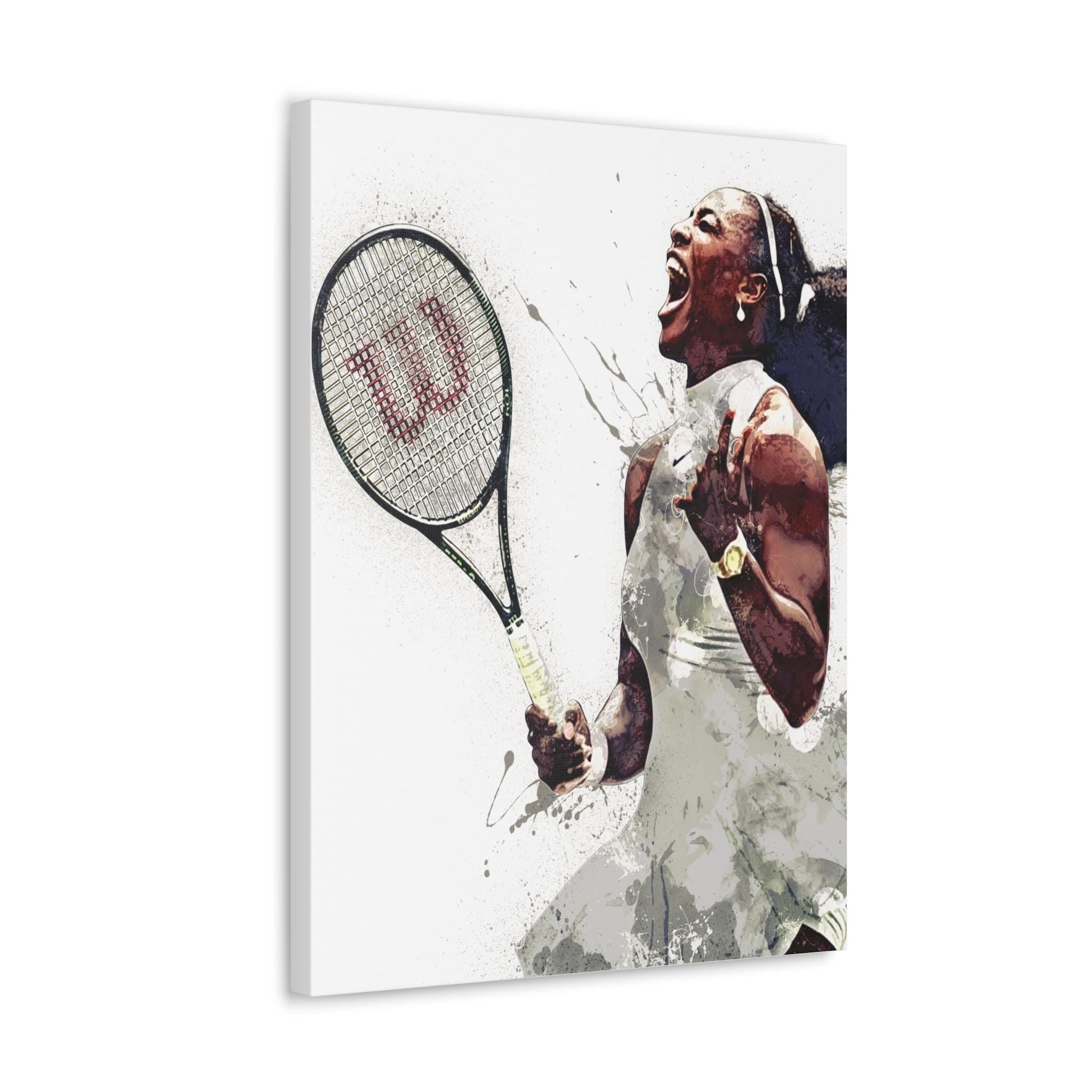 Serena Williams Poster, Gallery Canvas Wrap or Museum-Quality Poster Print, Fine Art Quality, Man Cave, Office, Dorm Room, Kids room