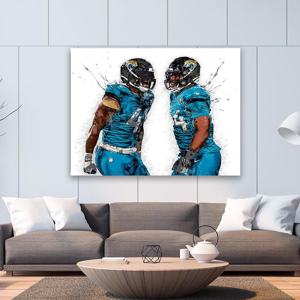 Josh Hines-Allen, Travon Walker Poster, Jacksonville Jaguars, Gallery Canvas Wrap, Wall Decor, Man Cave, Kids room