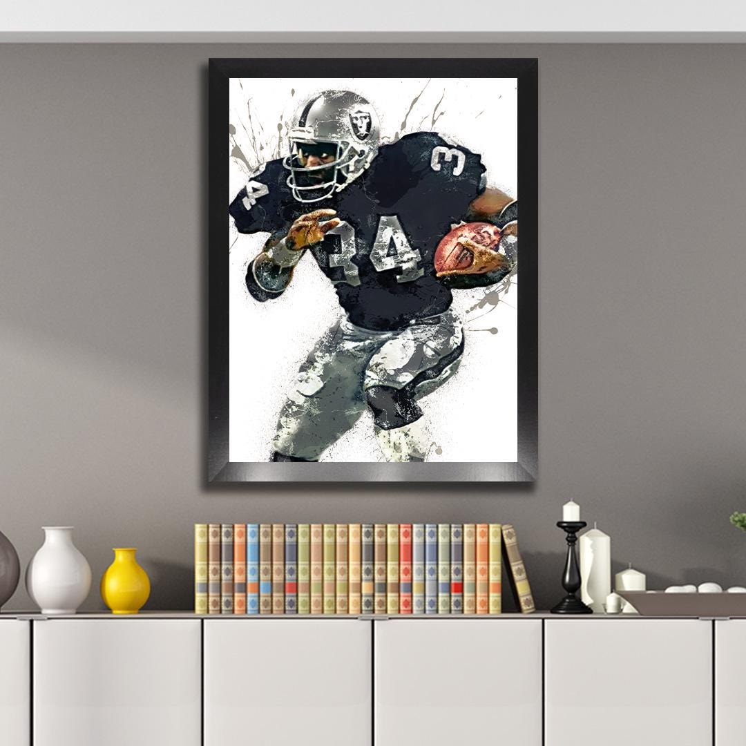 Bo Jackson, Las Vegas Raiders, Gallery Canvas Wrap or Museum-Quality Poster, Fine Art, Man Cave, Kids room, Office