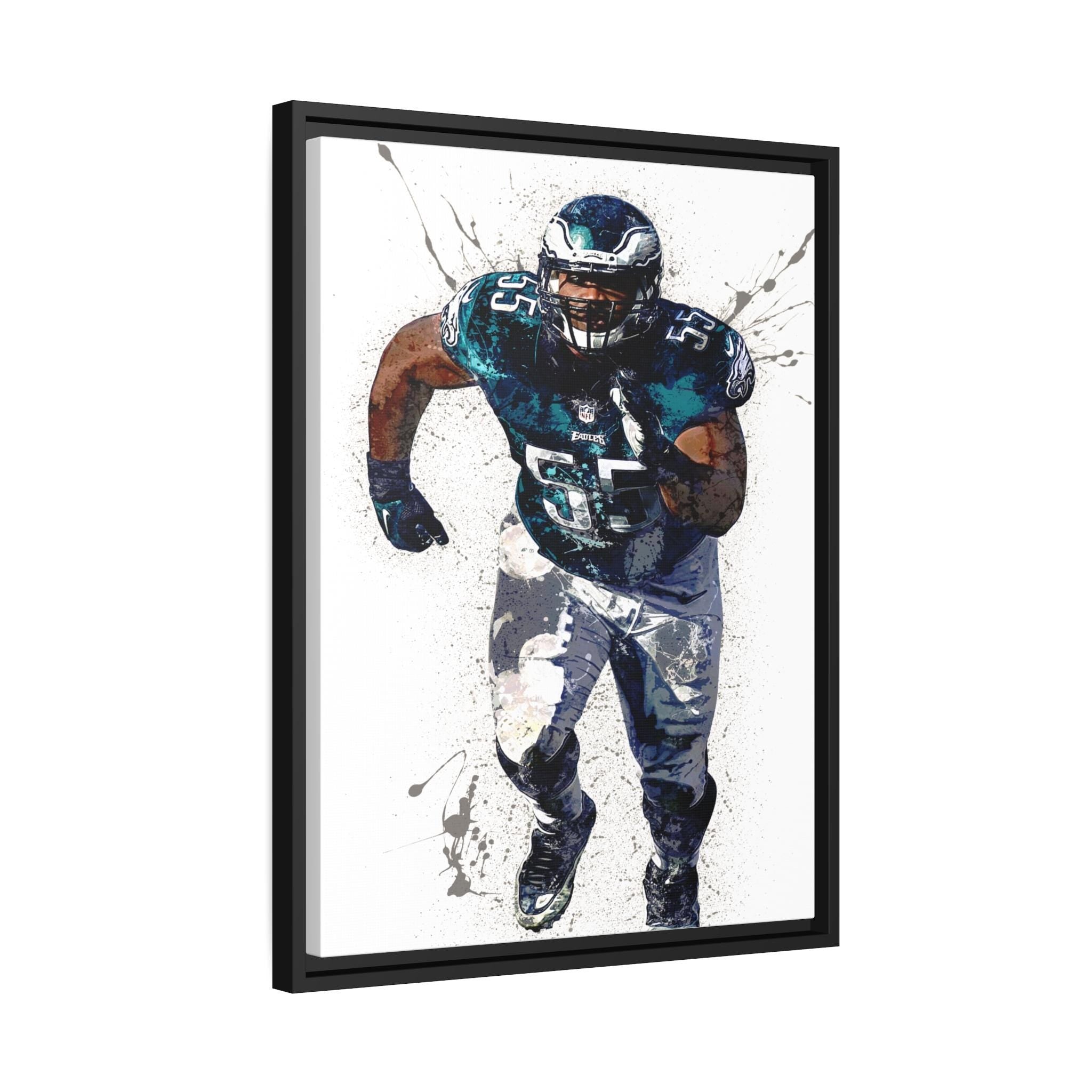 Brandon Graham Poster, Philadelphia Eagles, Gallery Canvas Wrap or Museum-Quality Poster, Fine Art, Wall Decor for Man Cave, Kids room