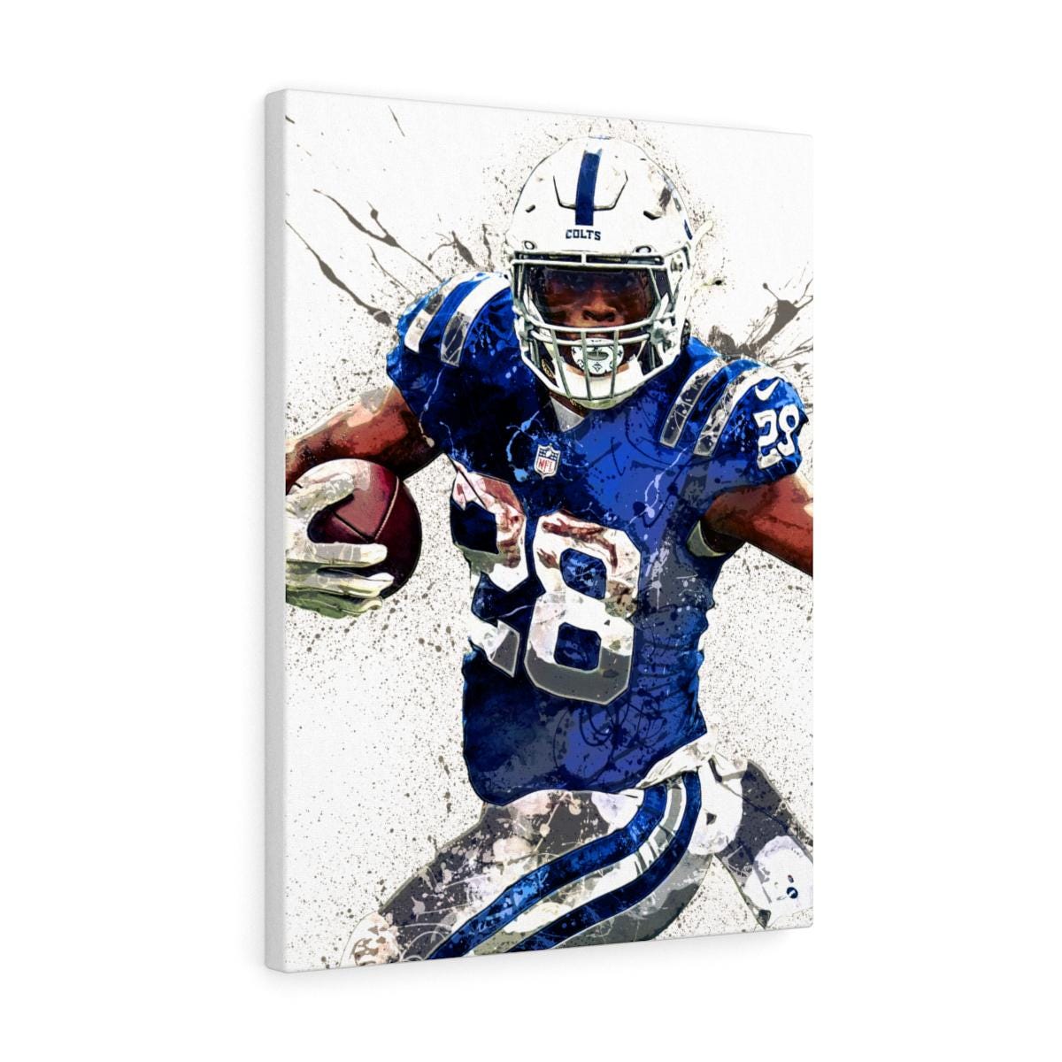 Jonathan Taylor Colts Poster: Indianapolis Football Art, Man Cave Decor
