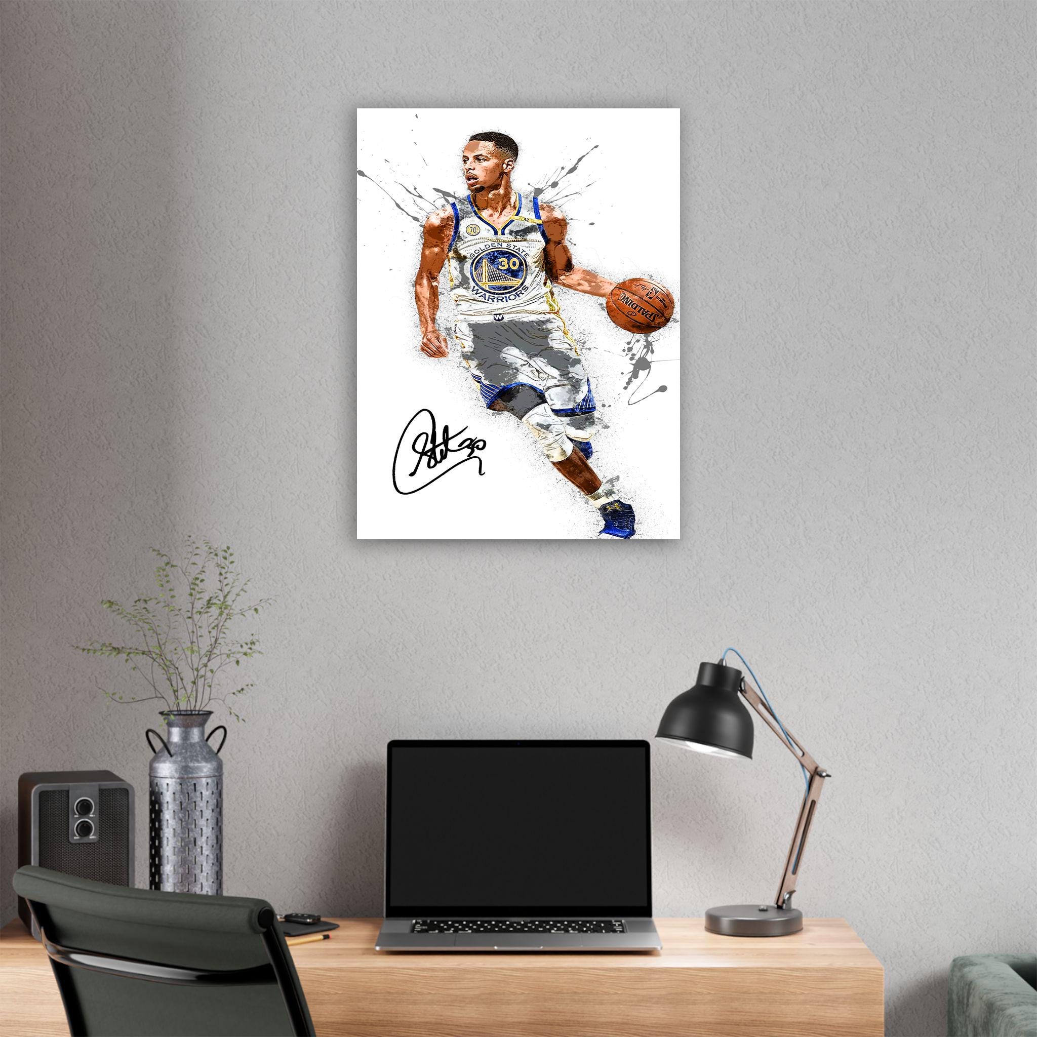 Stephen Curry Poster, Golden State Warriors, Gallery Canvas Wrap or Premium Poster, Fine Art Quality, Man Cave, Kids room, Dorm Room, Office
