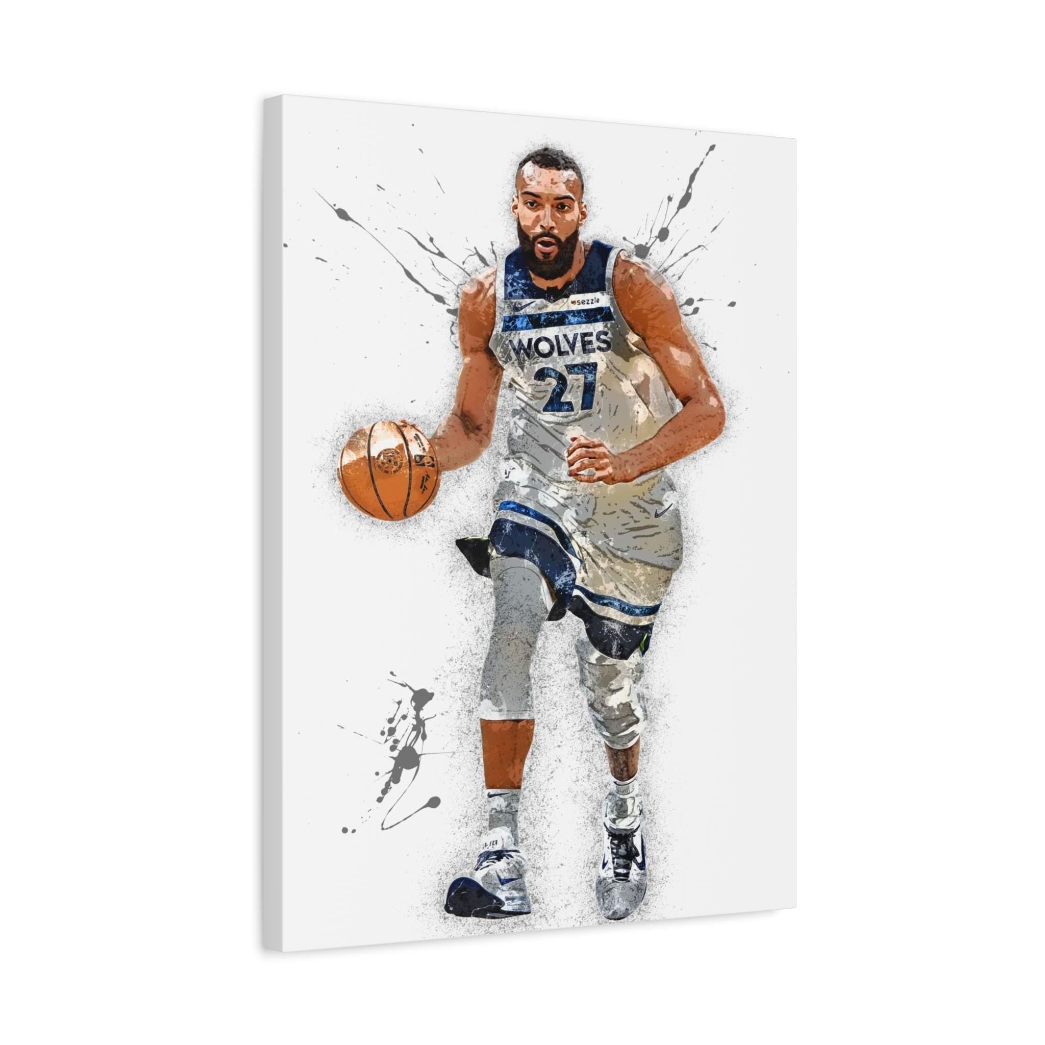 Rudy Gobert Poster, Minnesota Timberwolves, Gallery Canvas Wrap or Museum-Quality Poster, Fine Art, Man Cave, Kids room, Dorm Room
