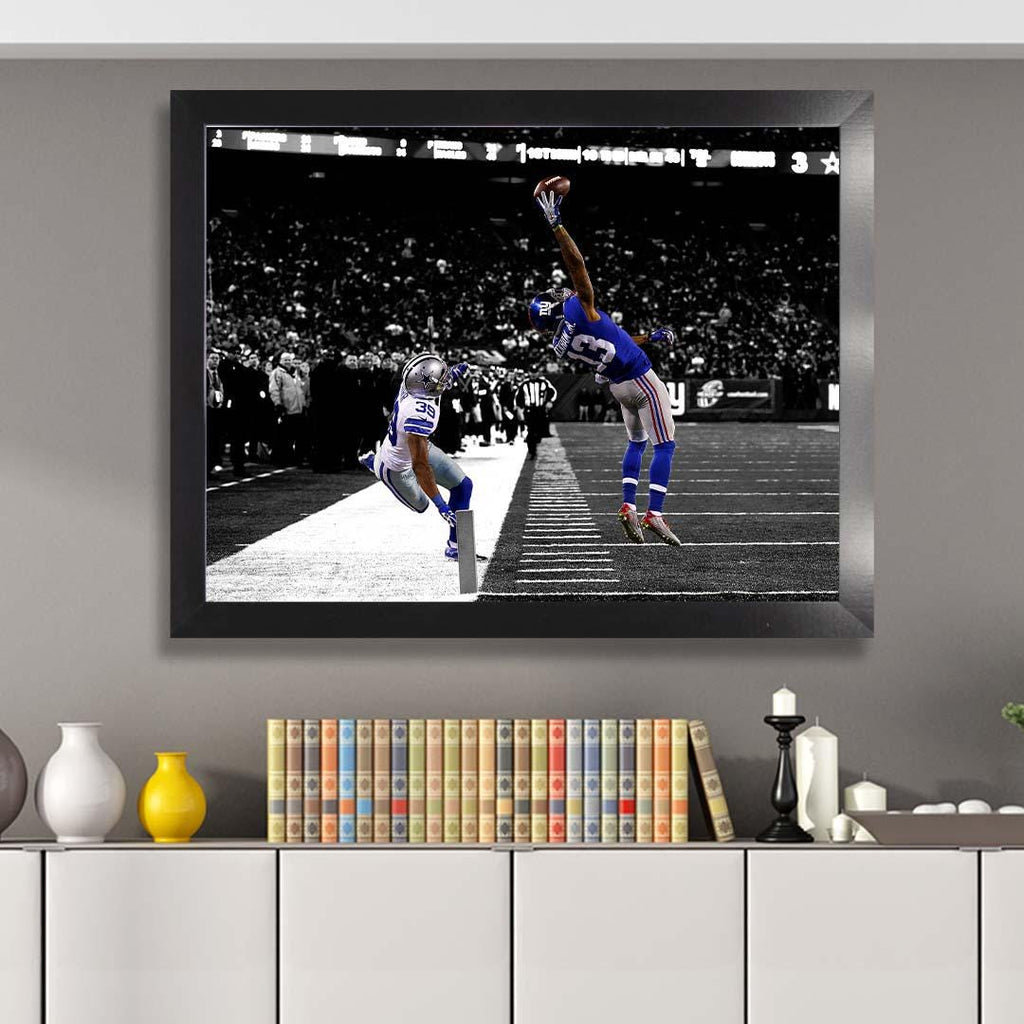 Odell Beckham Jr, "The Catch", New York Giants, Gallery Canvas Wrap or Premium Poster, Fine Art, Wall Decor for Man Cave, Kids room