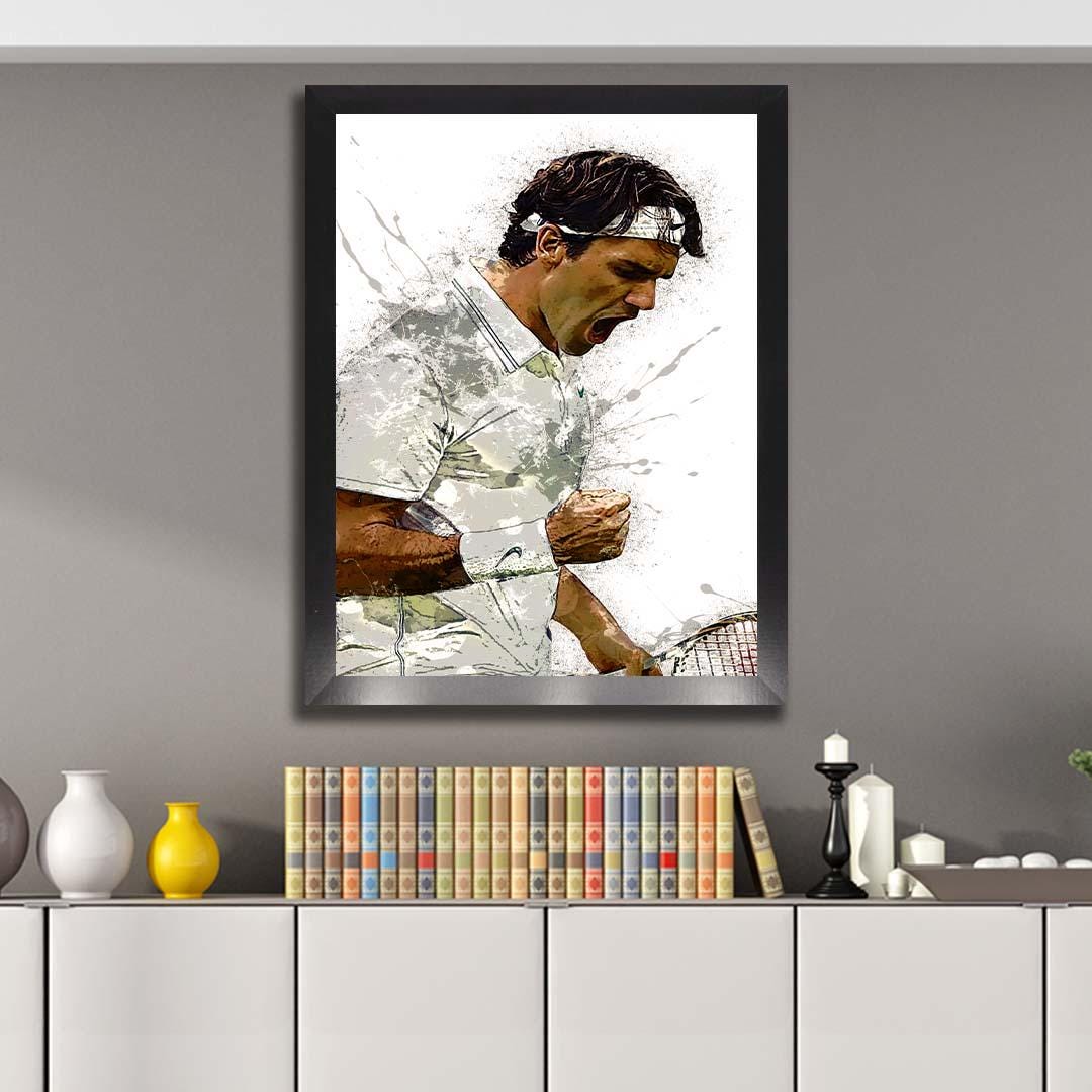 Roger Federer Poster, Gallery Canvas Wrap or Premium Poster, Quality, Man Cave, Office, Dorm Room, Kids room