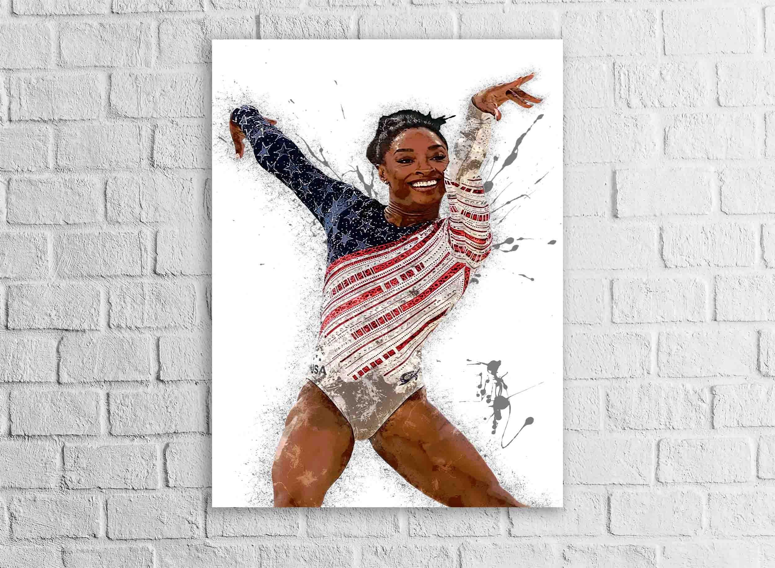 Simone Biles Poster, Gallery Canvas Wrap or Premium Poster, Wall Decor, Man Cave, Kids room, Office