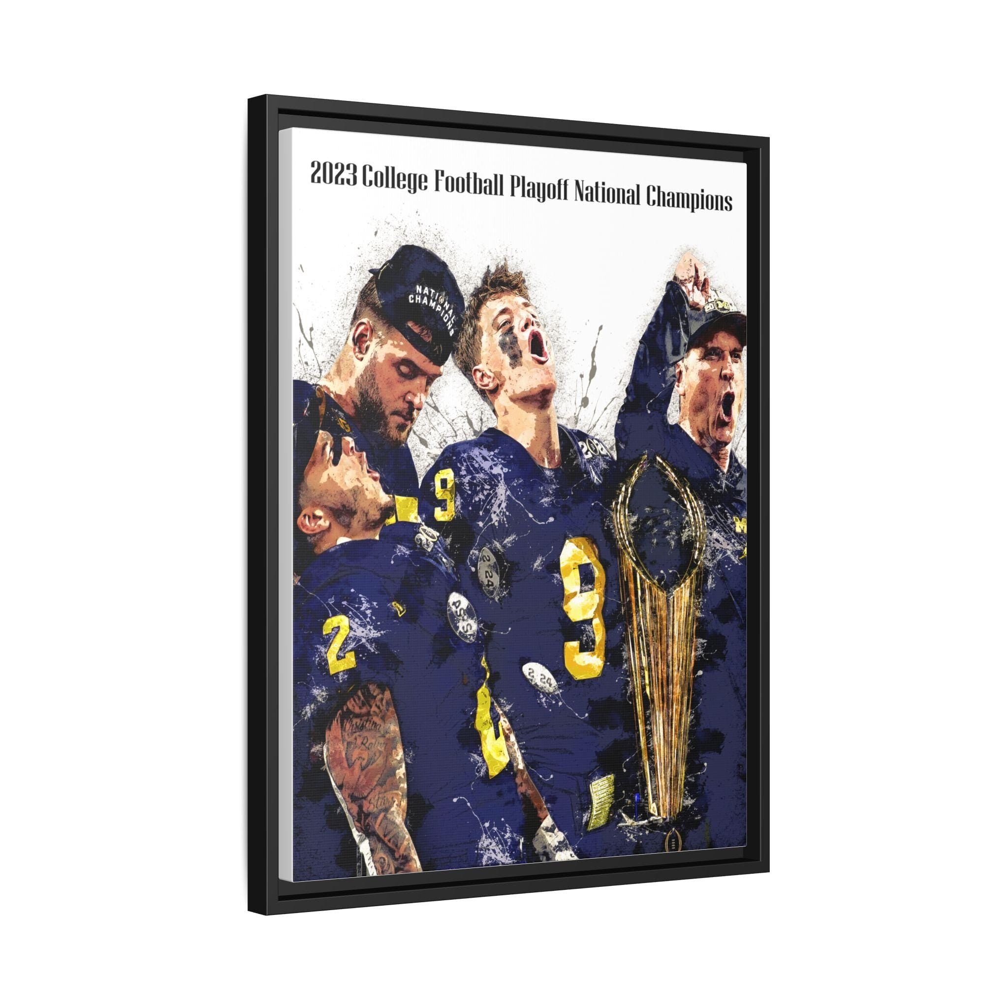 Wolverines Champions Poster, Michigan Wolverines, Gallery Canvas Wrap or Museum-Quality Poster, Fine Art, Man Cave, Kids room, Dorm Room