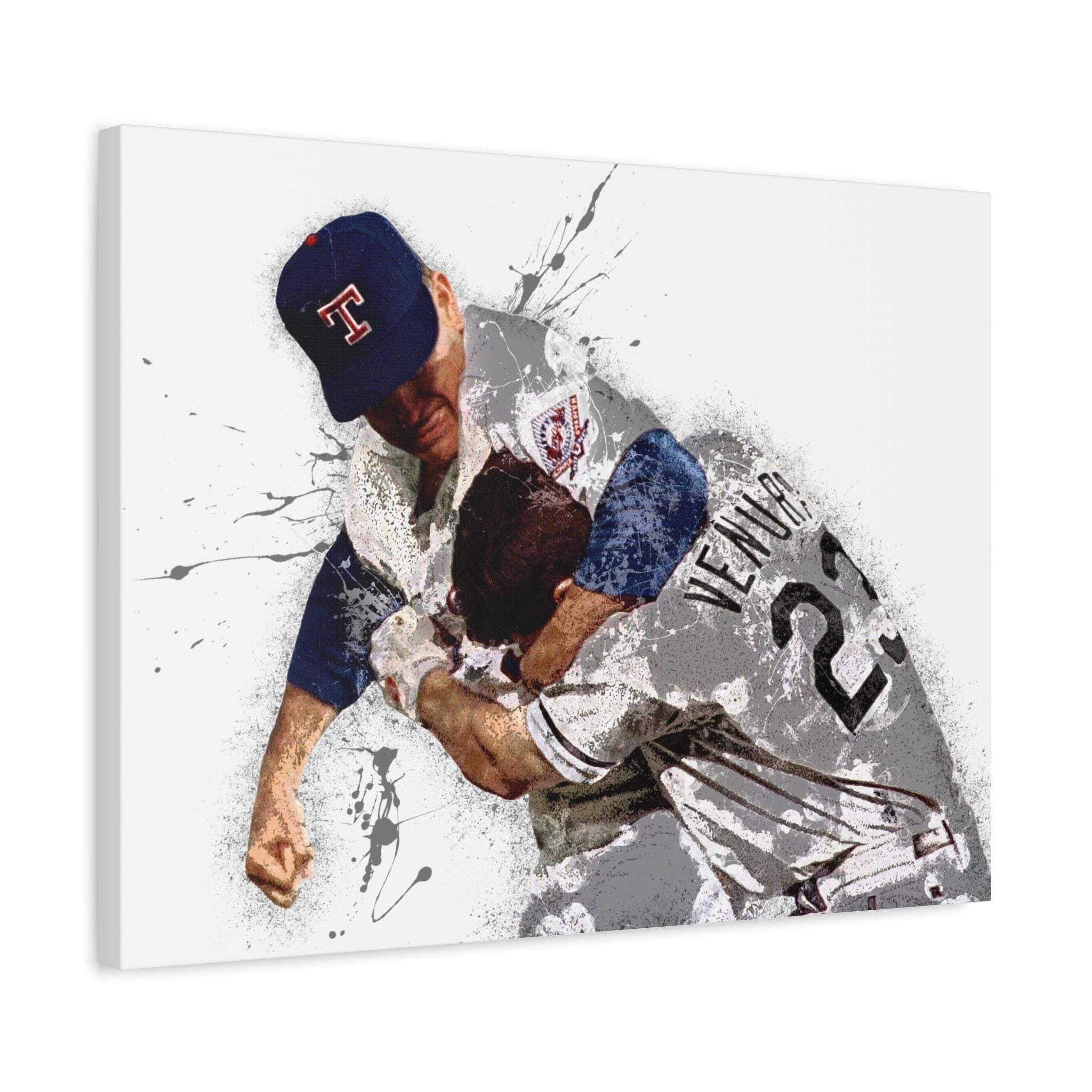 Nolan Ryan vs Robin Ventura Fight Poster, Texas Rangers, Gallery Canvas Wrap or Museum-Quality Poster, Man Cave, Kids room, Office