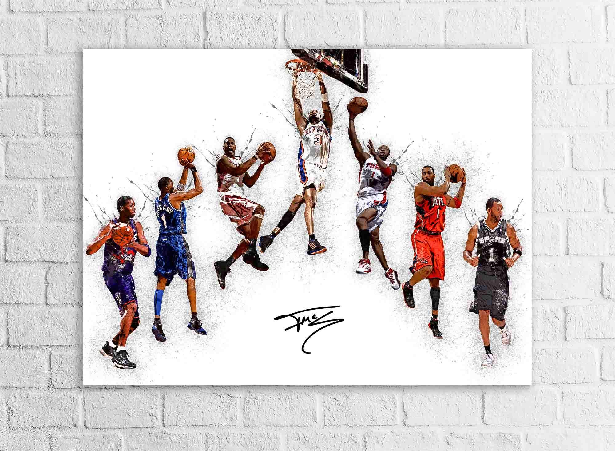 Tracy McGrady Poster, Through the Years Series, Gallery Canvas Wrap or Premium Poster, Man Cave, Kids room, Dorm Room