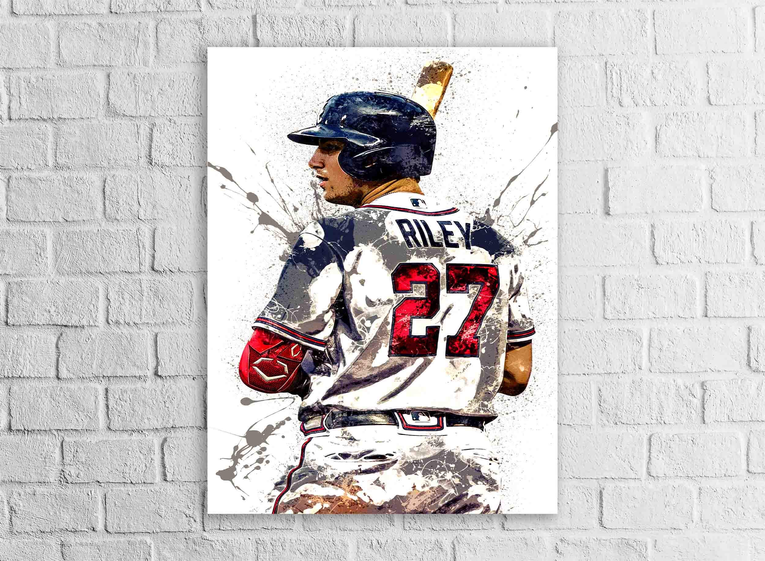 Austin Riley Poster, Atlanta Braves, Gallery Canvas Wrap, Fine Art, Wall Decor for Man Cave, Kids room, Dorm Room