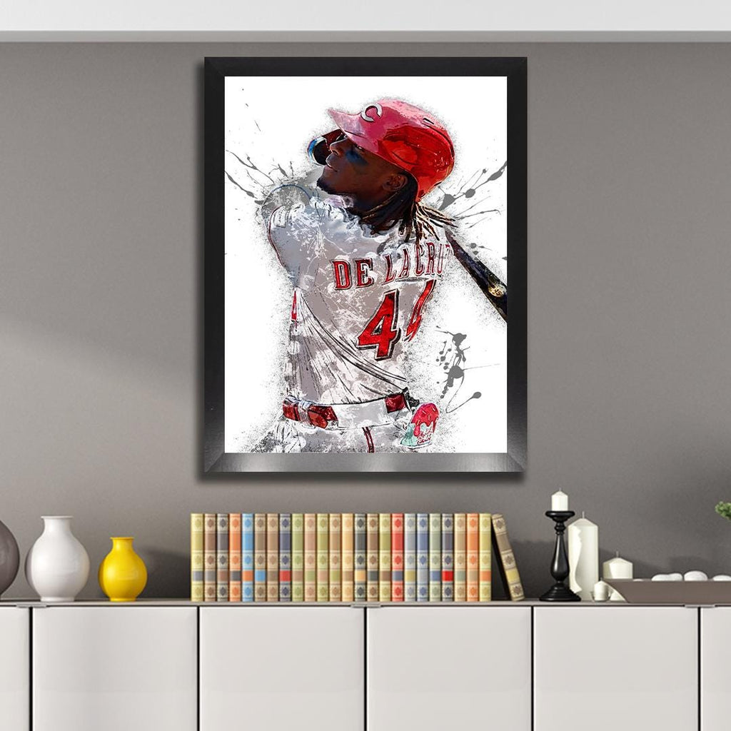 Elly De La Cruz Poster, Cincinnati Reds, Gallery Canvas Wrap or Museum-Quality Poster, Man Cave, Kids room, Office