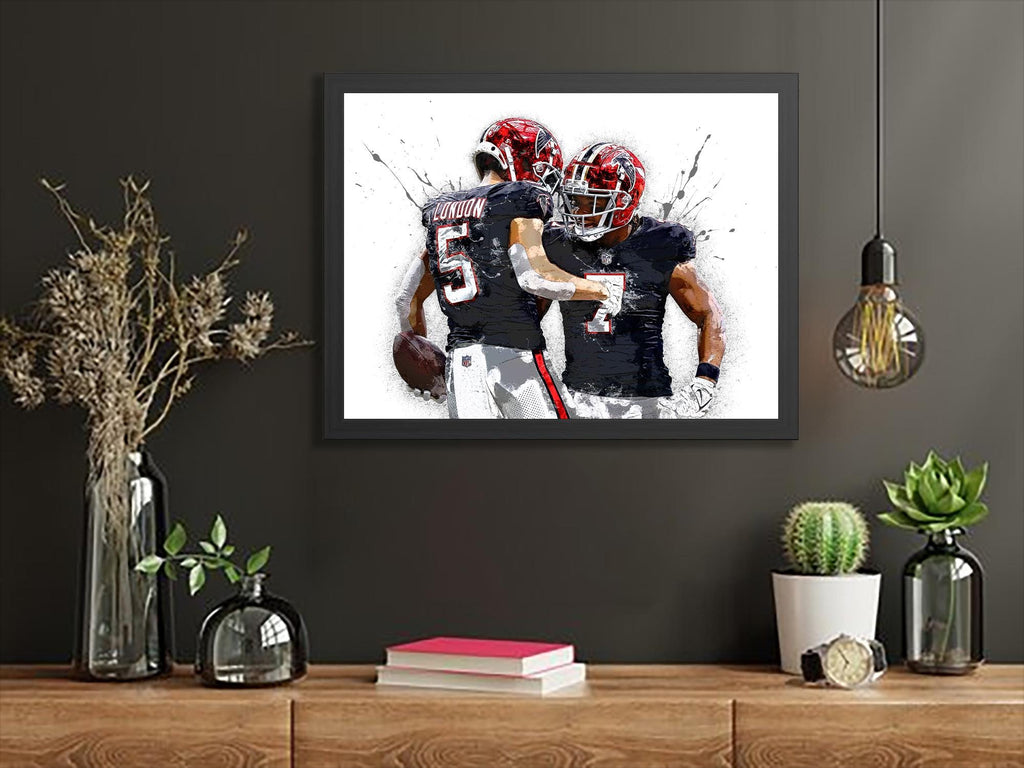 Drake London, Bijan Robinson, Atlanta Falcons, Gallery Canvas Wrap or Museum-Quality Poster, Man Cave, Kids room, Dorm Room, Office
