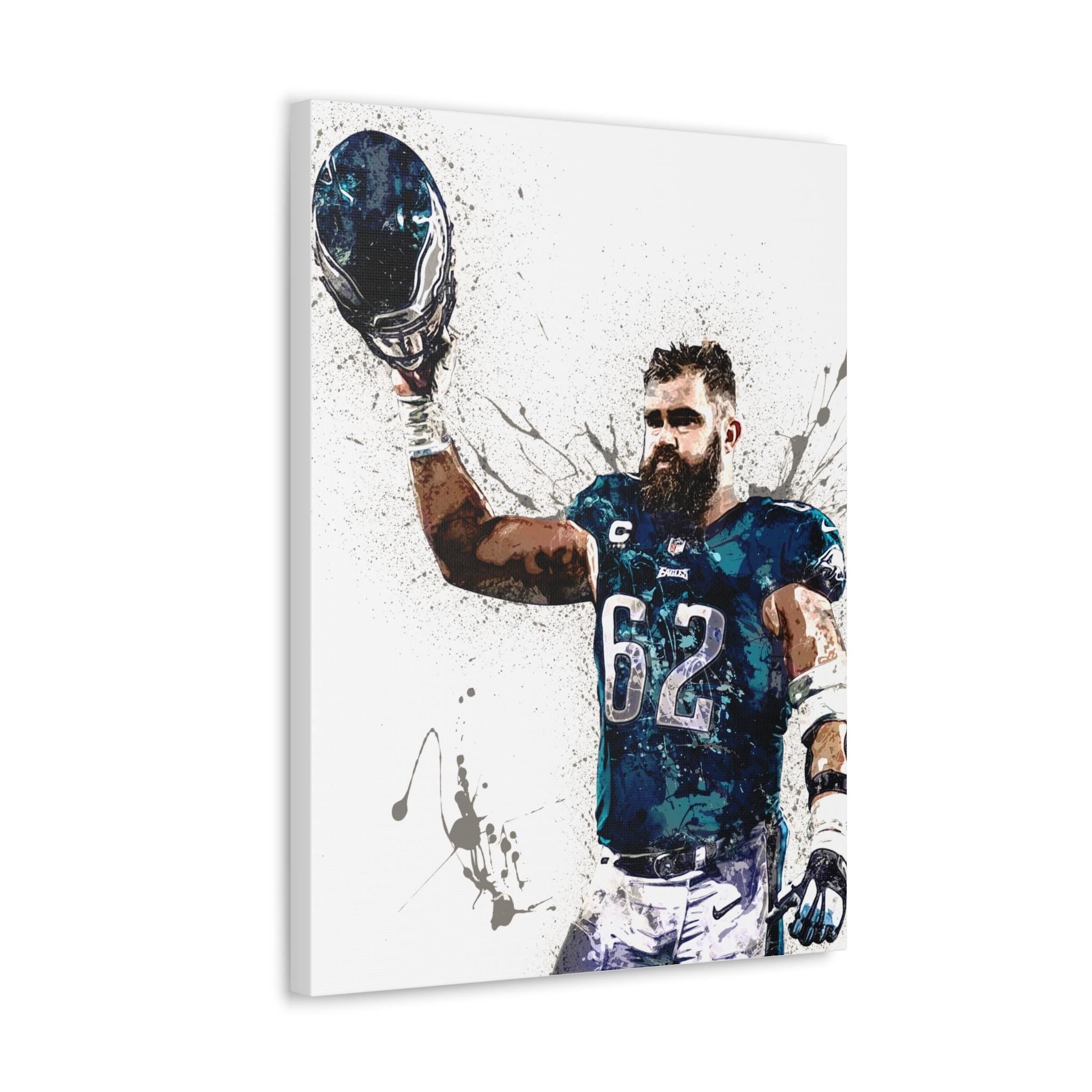 Jason Kelce, Farewell, Philadelphia Eagles, Canvas Wrap or Museum-Quality Poster, Fine Art, Wall Decor for Man Cave, Kids room