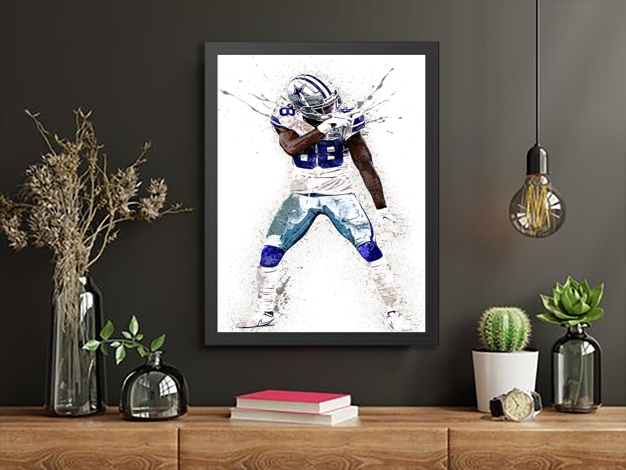 CeeDee Lamb, Celebration, Dallas Cowboys, Gallery Canvas Wrap or Museum-Quality Poster, Fine Art, Man Cave, Kids room, Dorm Room, Office