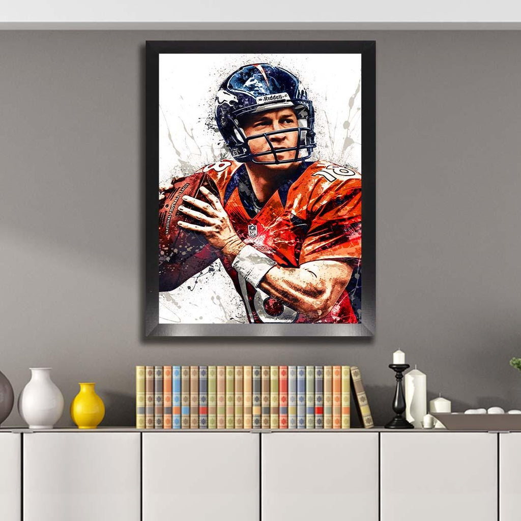 Peyton Manning - Denver Broncos Fine Art Poster or Canvas Wrap: Sports Fan Gift