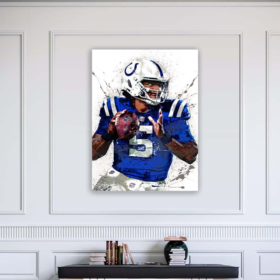 Anthony Richardson Poster, Indianapolis Colts, Gallery Canvas Wrap or Museum-Quality Poster, Fine Art, Man Cave, Kids room