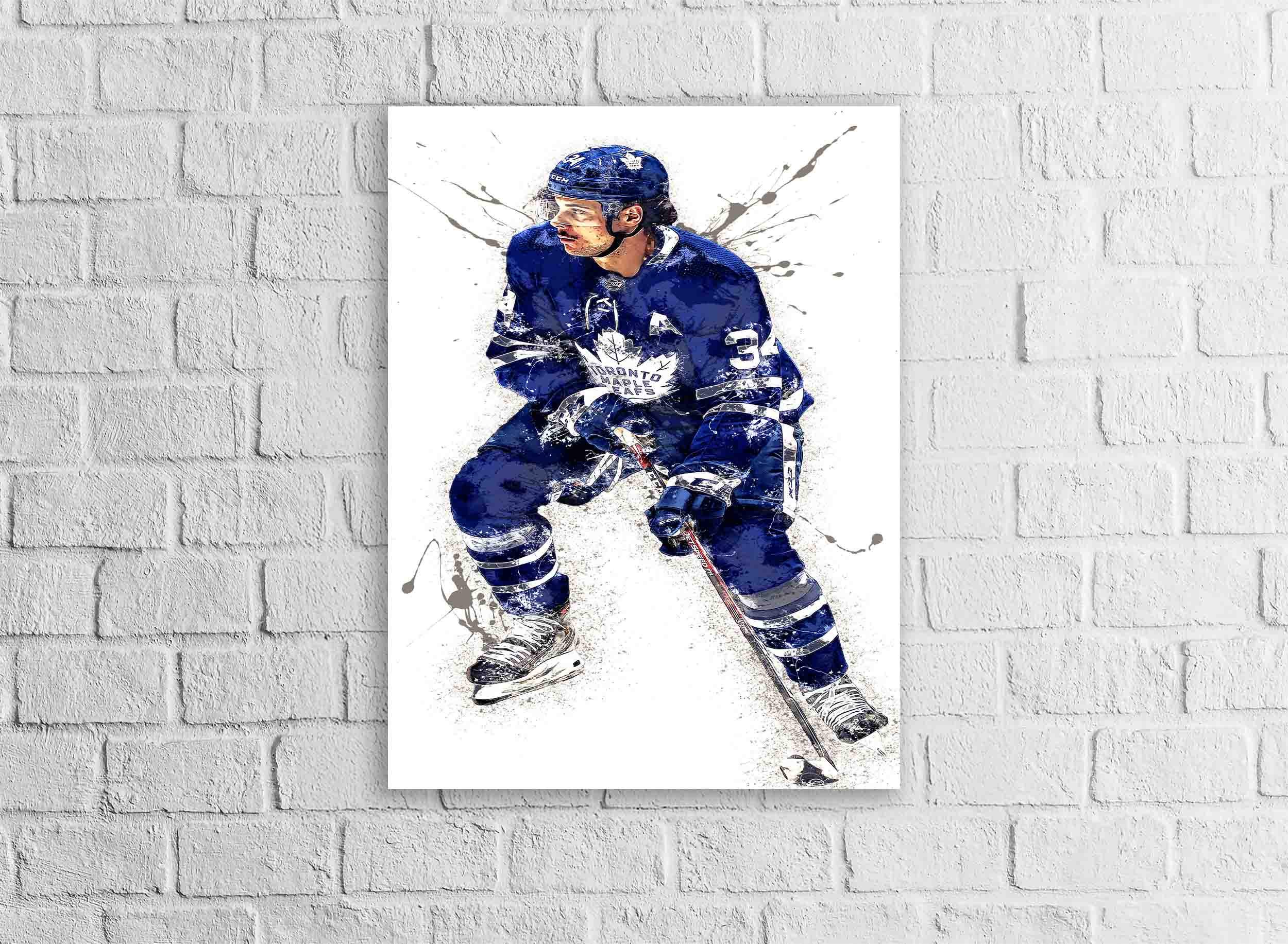 Auston Matthews Poster, Toronto Maple Leafs, Gallery Canvas Wrap or Museum-Quality Poster Print, Man Cave, Office or Kids Room