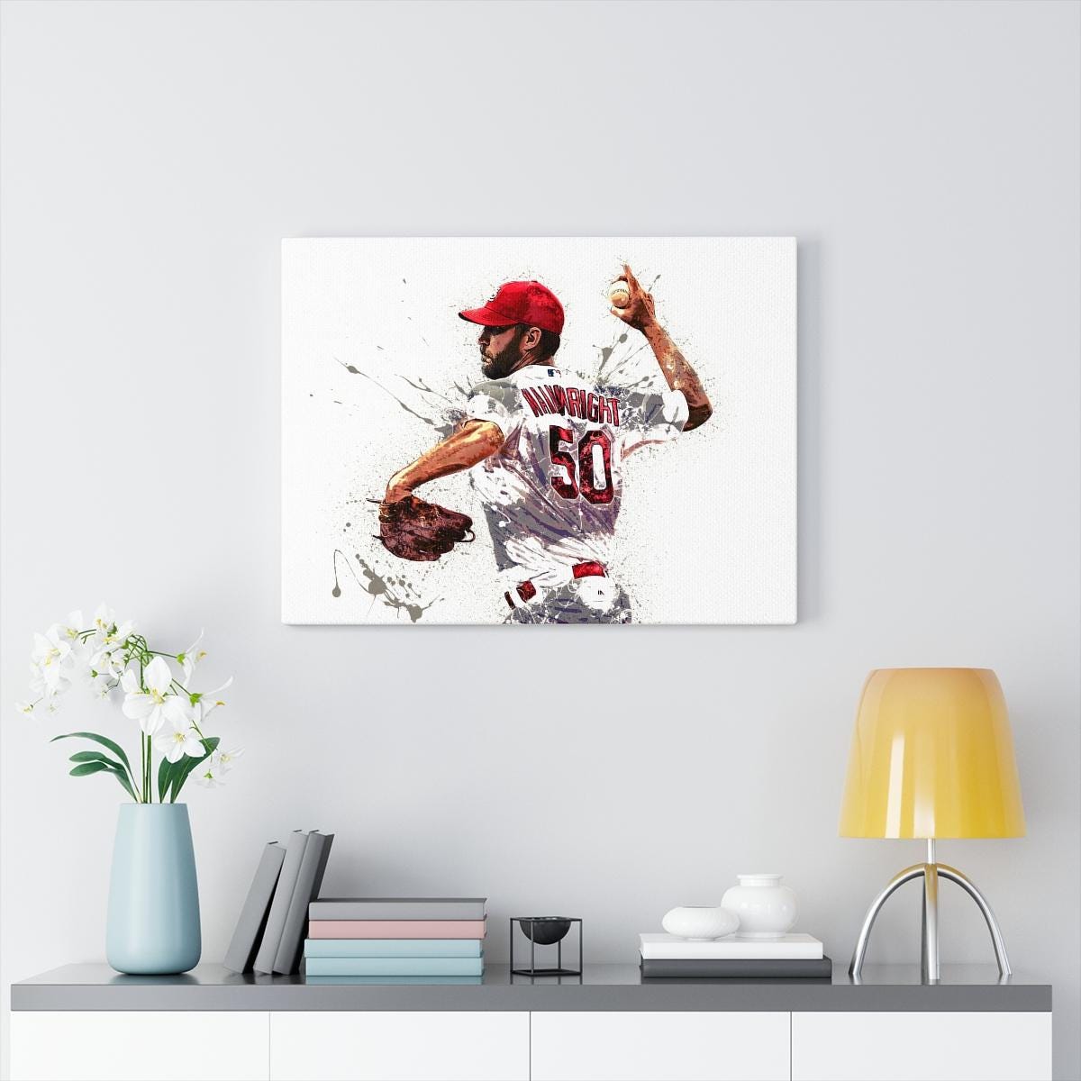 Adam Wainwright Poster, St. Louis Cardinals, Gallery Canvas Wrap or Museum-Quality Poster, Man Cave, Kids room, Dorm Room, Kids Room