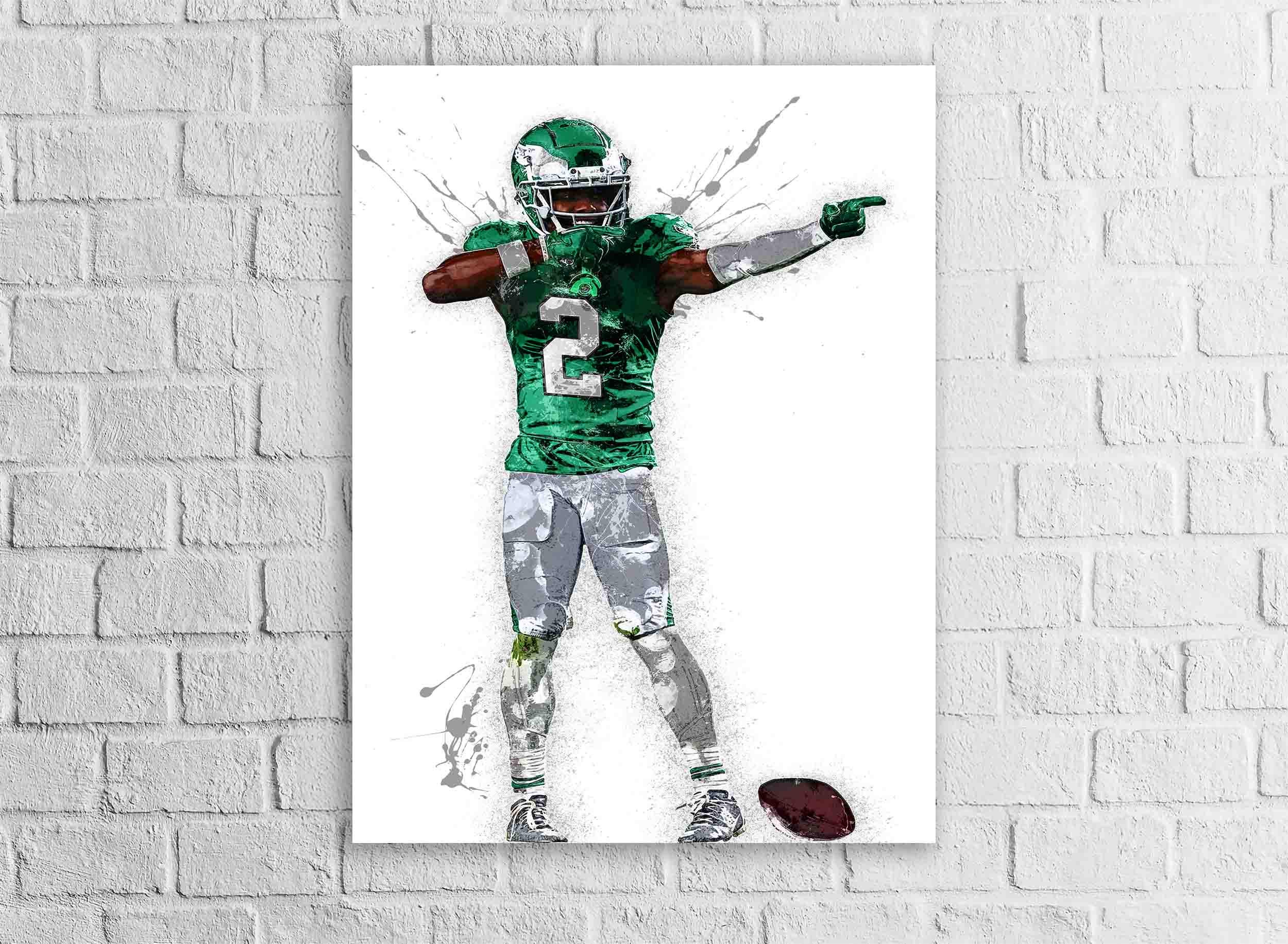 Jahan Dotson Poster, "Touchdown Celebration", Philadelphia Eagles, Gallery Canvas Wrap or Premium Poster, Man Cave, Kids room, Office