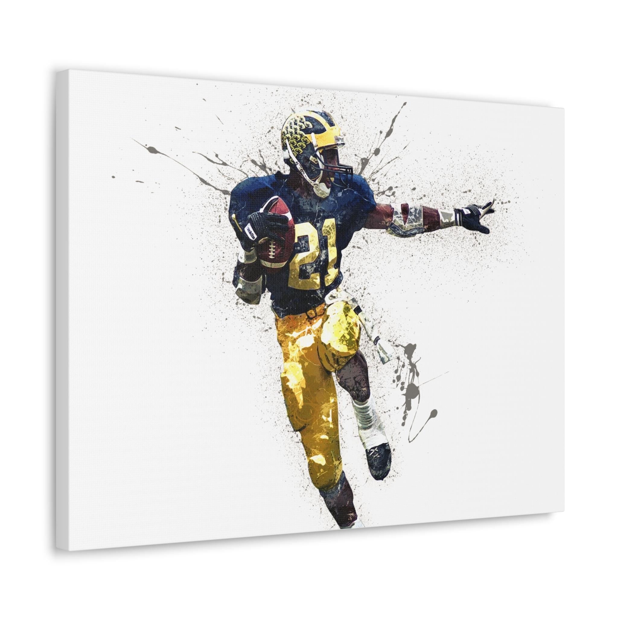 Desmond Howard Poster, Michigan, Gallery Canvas Wrap or Museum-Quality Poster, Fine Art, Wall Decor for Man Cave, Kids room