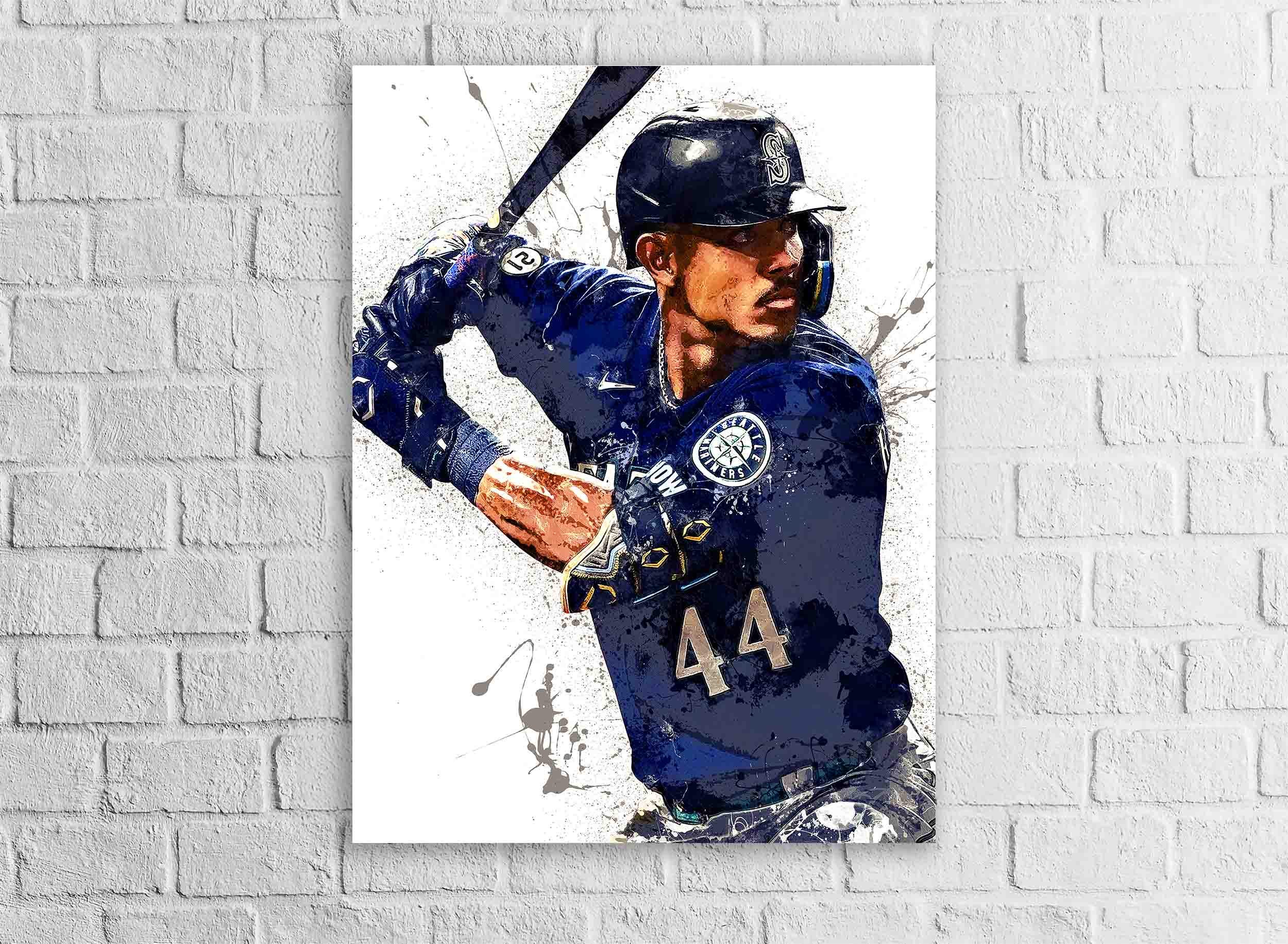 Julio Rodríguez Poster, Seattle Mariners, Gallery Canvas Wrap or Premium Poster Print, Man Cave, Kids room, Office, Dorm Room