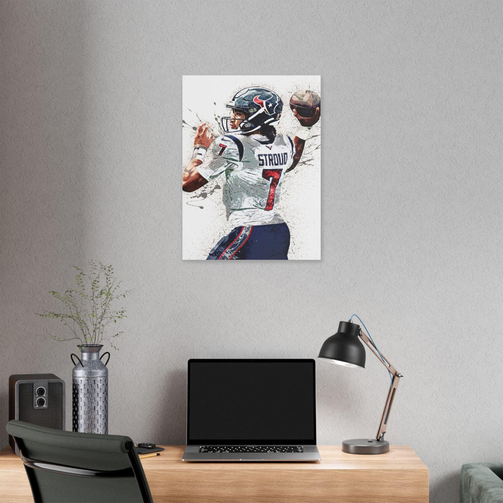 CJ Stroud Poster, Houston Texans, Gallery Canvas Wrap or Museum-Quality Poster, Man Cave, Kids room, Dorm Room, Office
