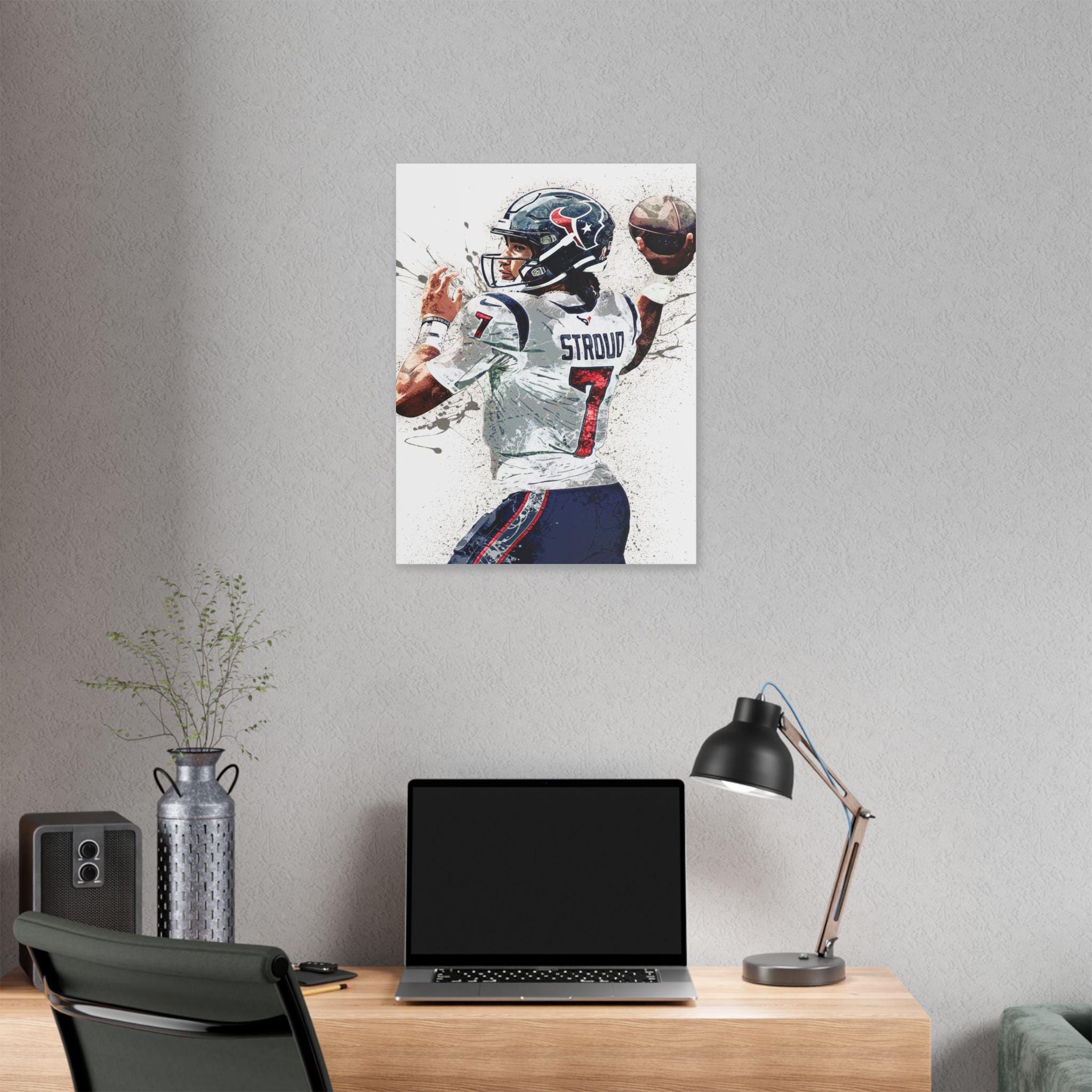 CJ Stroud Poster, Houston Texans, Gallery Canvas Wrap or Museum-Quality Poster, Man Cave, Kids room, Dorm Room, Office