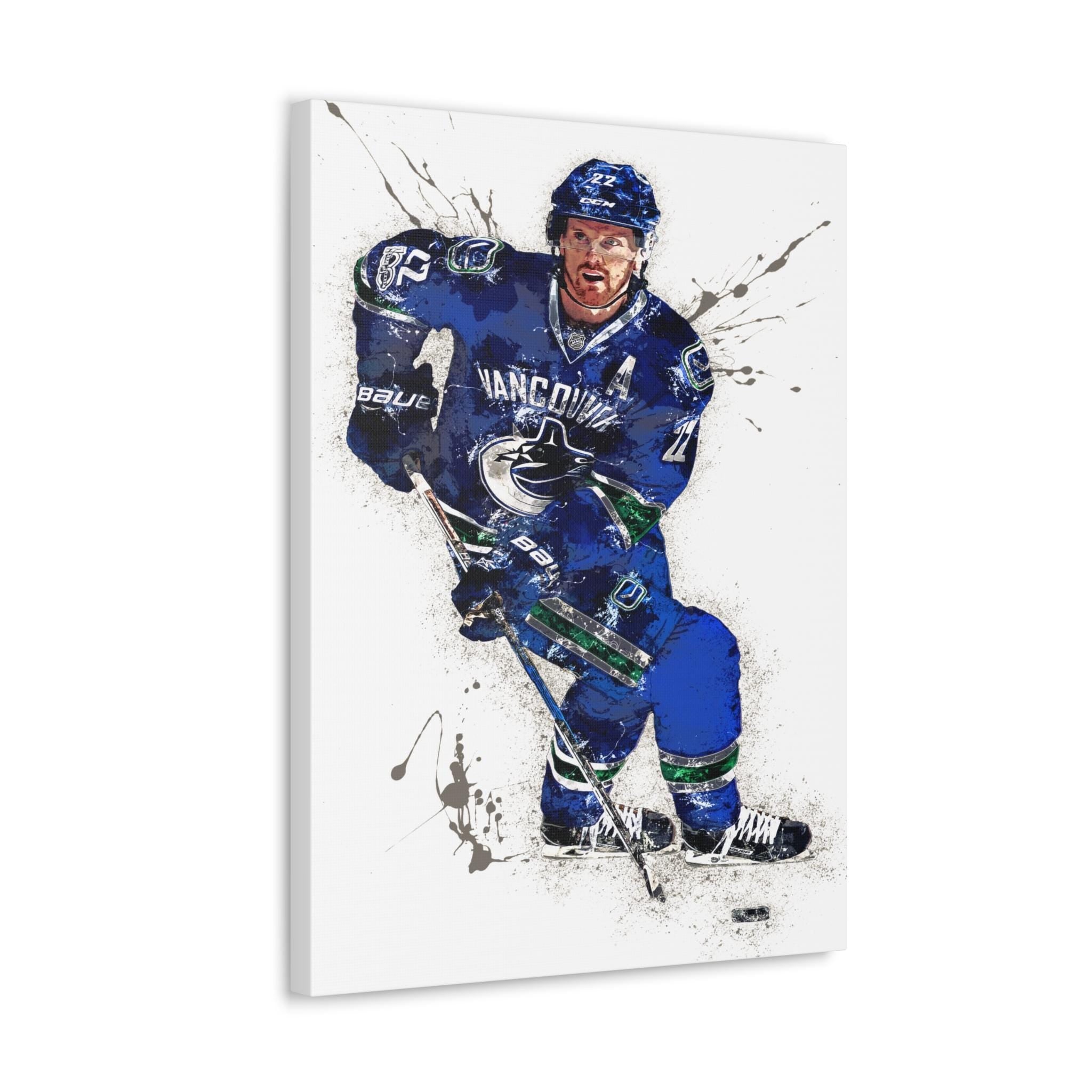 Daniel Sedin Poster, Vancouver Canucks, Gallery Canvas Wrap or Museum-Quality Poster Print, Wall Decor for Man Cave, Office or Kids Room