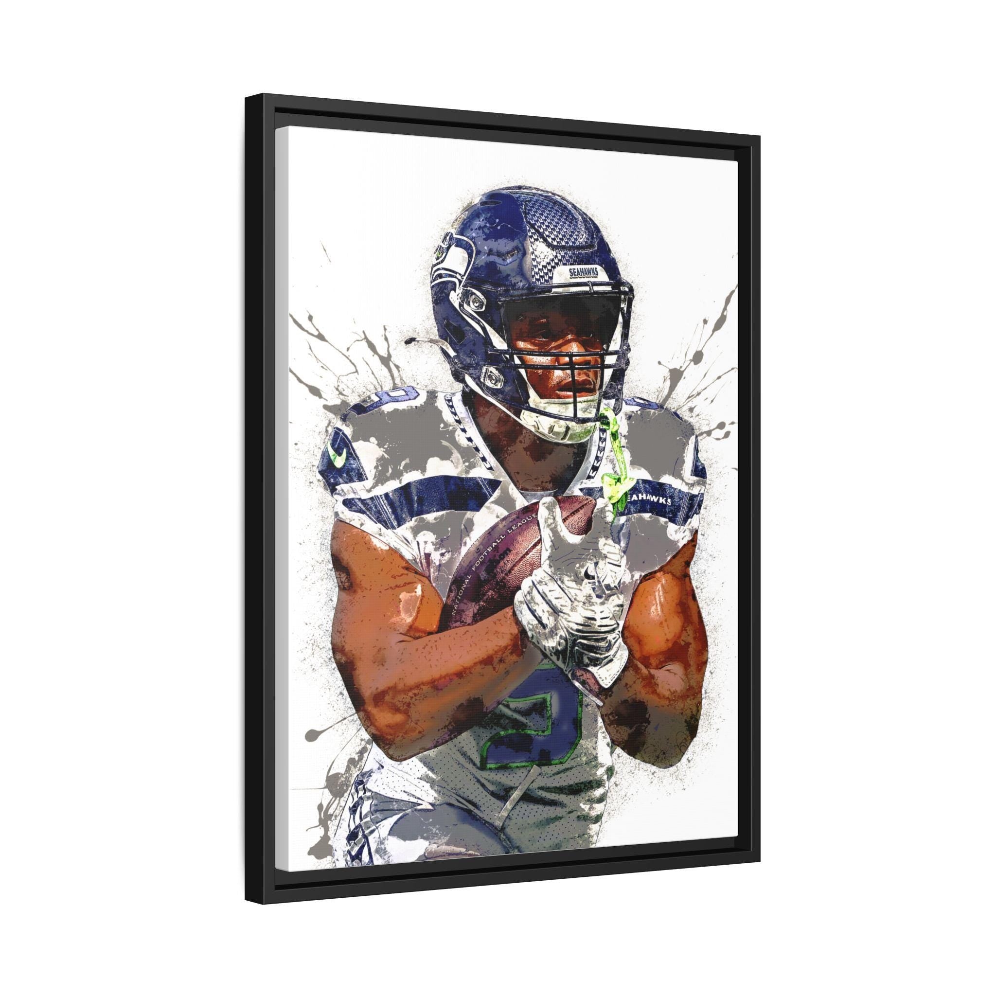 Kenneth Walker Poster, Seattle Seahawks, Gallery Canvas Wrap or Museum-Quality Poster, Fine Art, Man Cave, Kids room