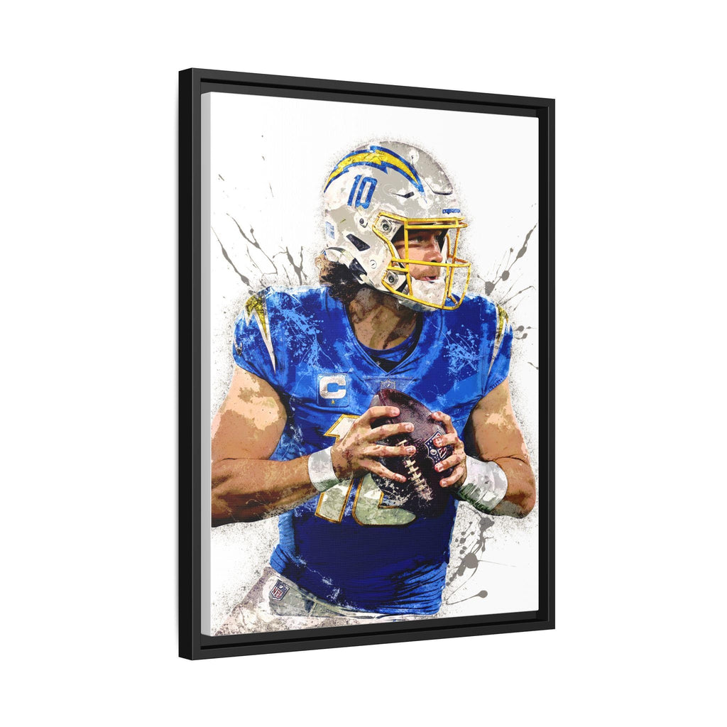 Justin Herbert Poster, Los Angeles Chargers, Gallery Canvas Wrap or Museum-Quality Poster, Fine Art, Man Cave, Kids room
