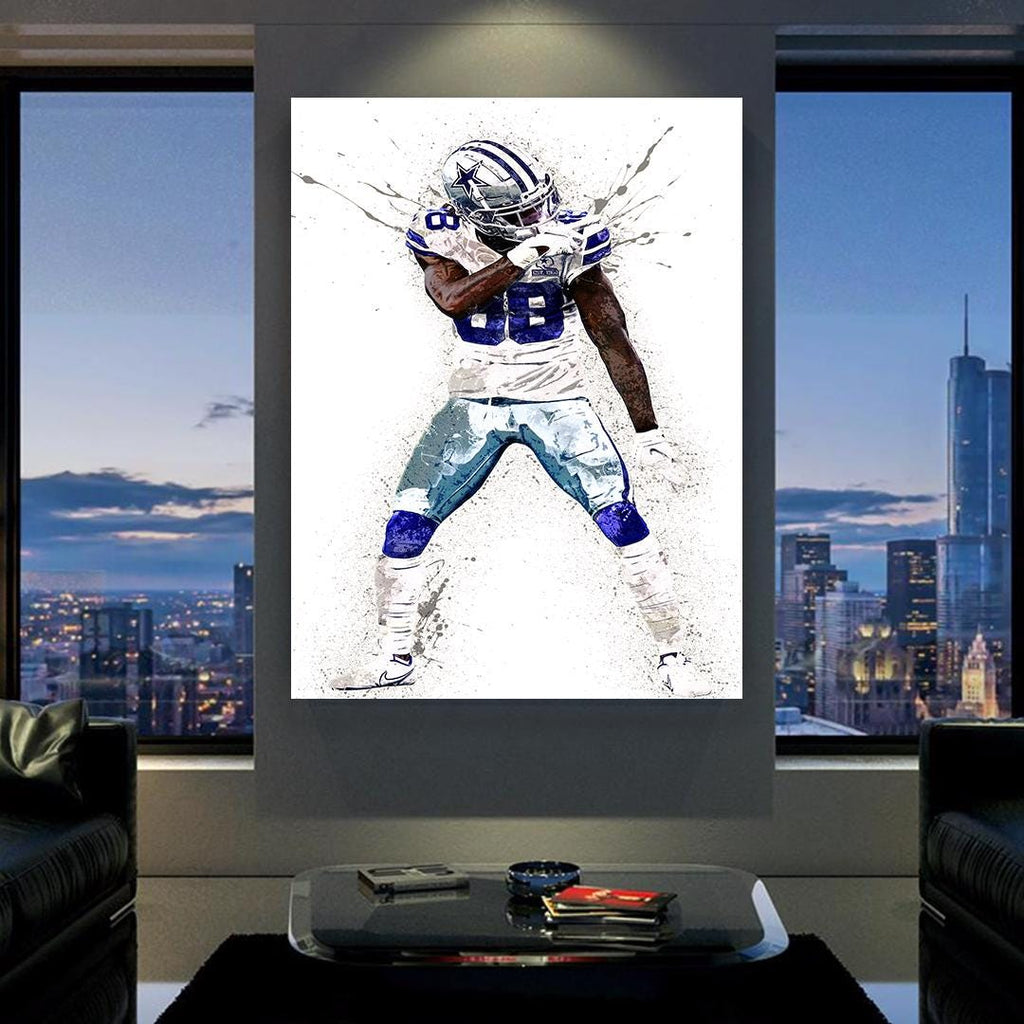 CeeDee Lamb, Celebration, Dallas Cowboys, Gallery Canvas Wrap or Museum-Quality Poster, Fine Art, Man Cave, Kids room, Dorm Room, Office
