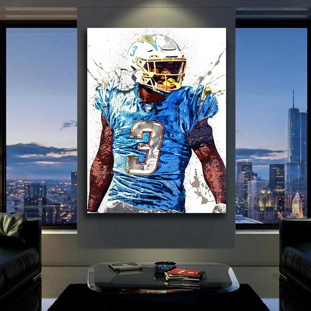 Derwin James Los Angeles Chargers Poster: Fine Art Gallery Canvas