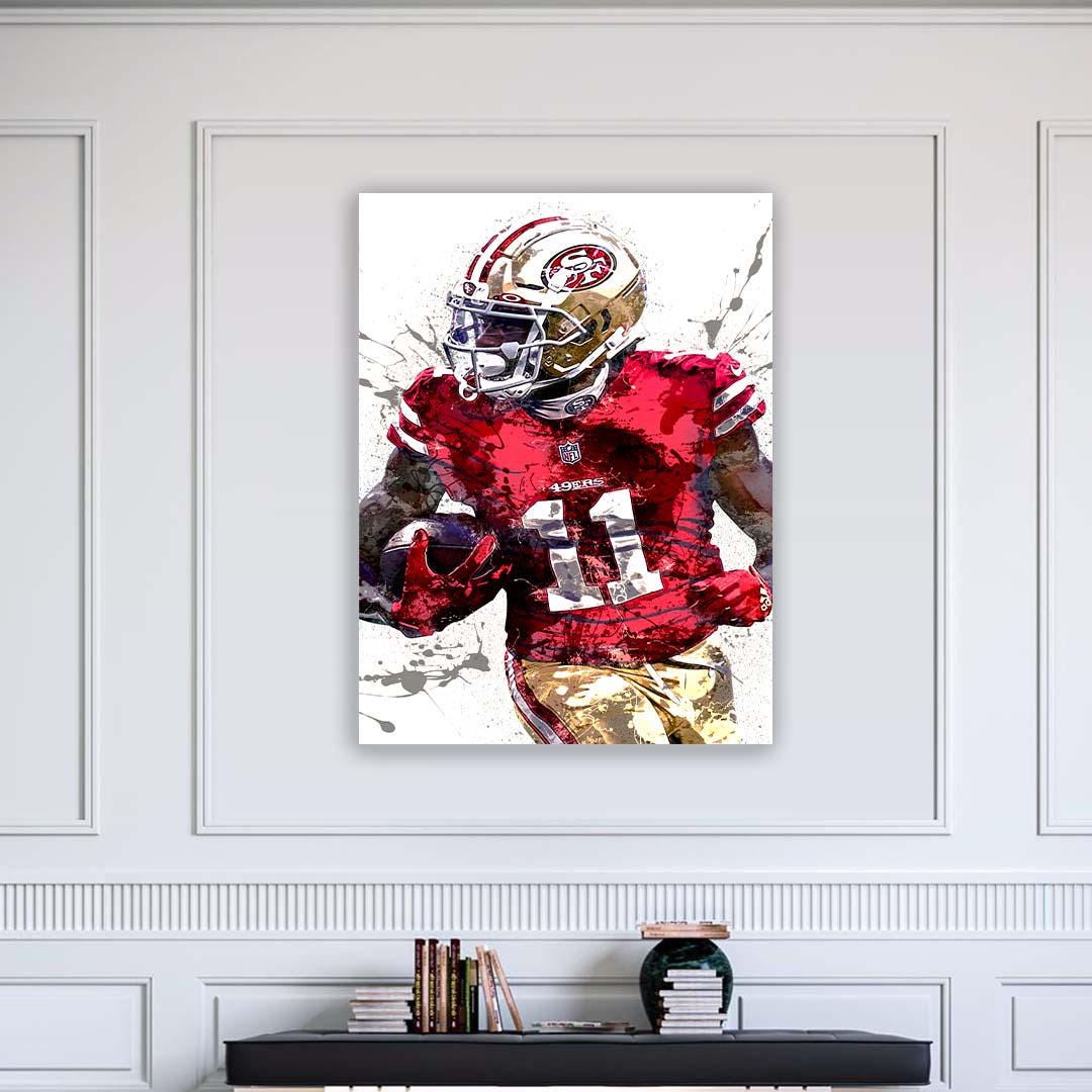 Brandon Aiyuk Poster, San Francisco 49ers, Gallery Canvas Wrap or Museum-Quality Poster, Fine Art, Wall Decor for Man Cave, Kids room, Dorm