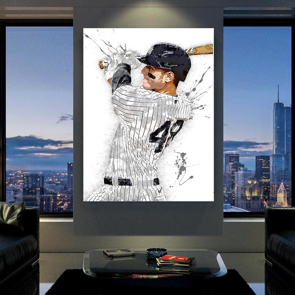 Anthony Rizzo Poster, NY Yankees, Gallery Canvas Wrap or Museum-Quality Poster Print, Fine Art, Wall Decor for Man Cave, Office or Dorm Room