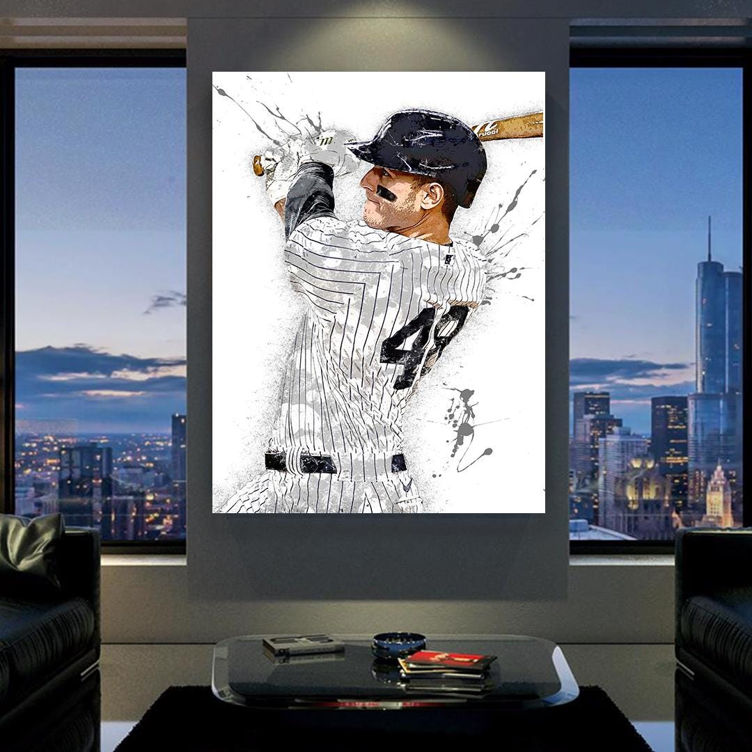 Anthony Rizzo Poster, NY Yankees, Gallery Canvas Wrap or Museum-Quality Poster Print, Fine Art, Wall Decor for Man Cave, Office or Dorm Room