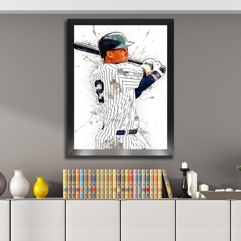Derek Jeter NY Yankees Poster, Canvas Wrap: Museum-Quality Fine Art Print
