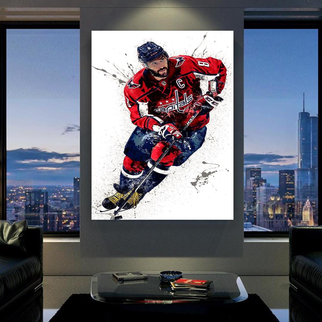 Alexander Ovechkin Poster, Washington Capitals, Gallery Canvas Wrap or Museum-Quality Poster, Man Cave, Kids room, Office