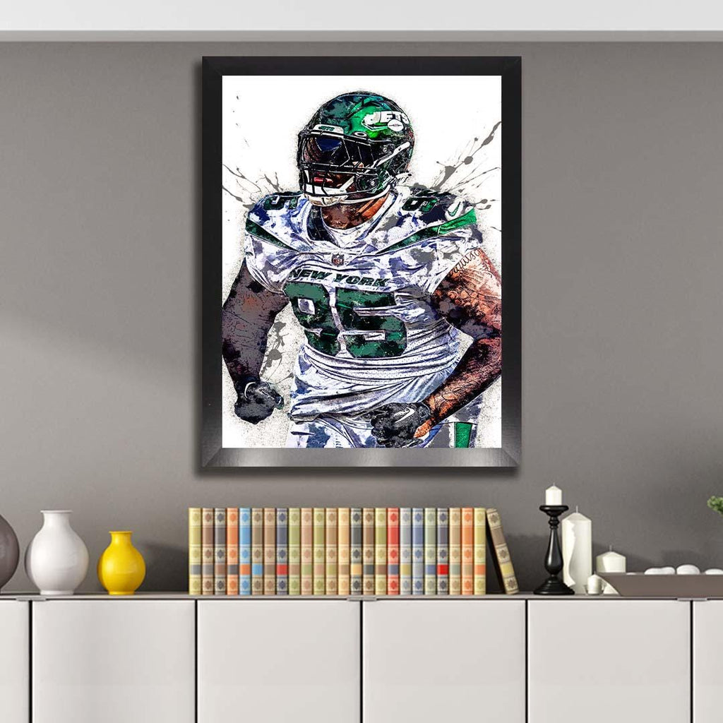 Quinnen Williams Poster, NY Jets, Gallery Canvas Wrap or Premium Poster, Fine Art, Man Cave, Kids room