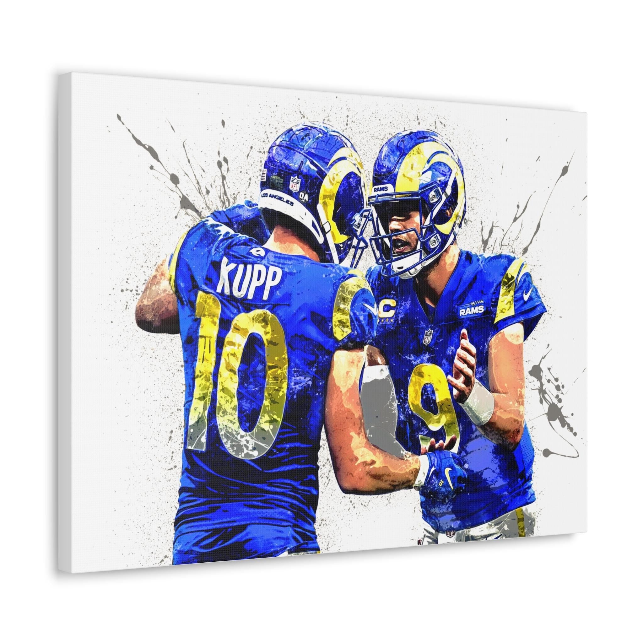 Matthew Stafford, Cooper Kupp, Los Angeles Rams, Canvas Wrap or Museum-Quality Poster, Fine Art, Man Cave, Kids room, Office